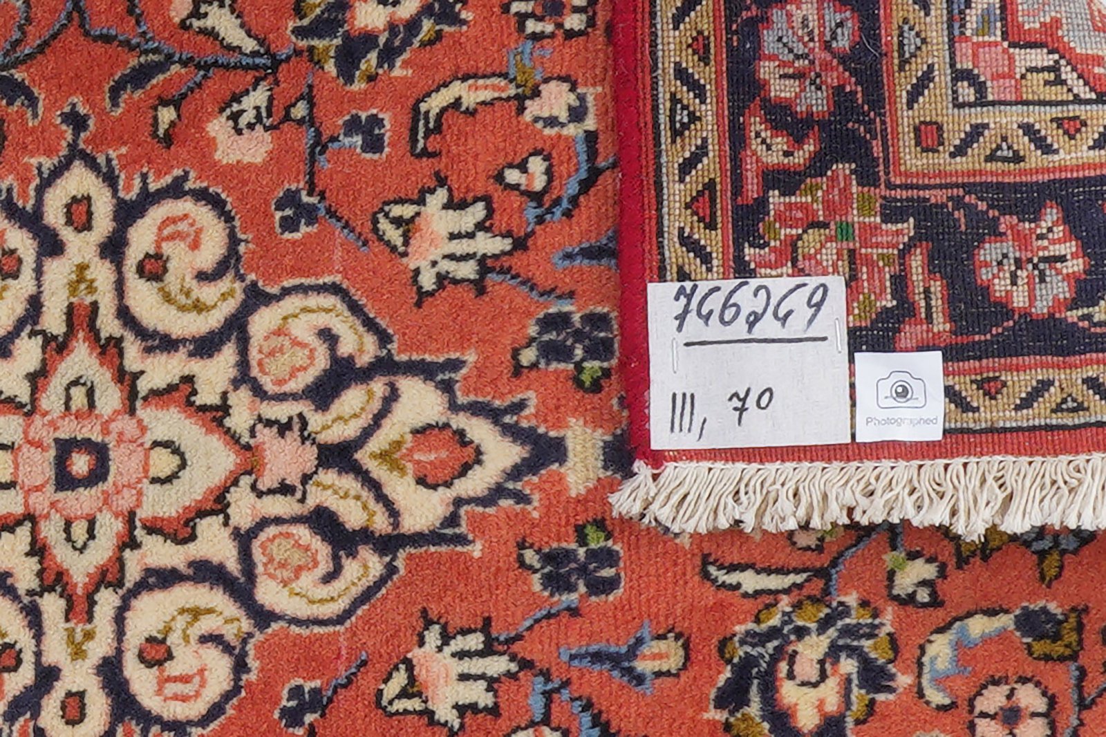 Sarough — Hand-knotted, 70x111 cm, Red, 100% Virgin Wool | View 6