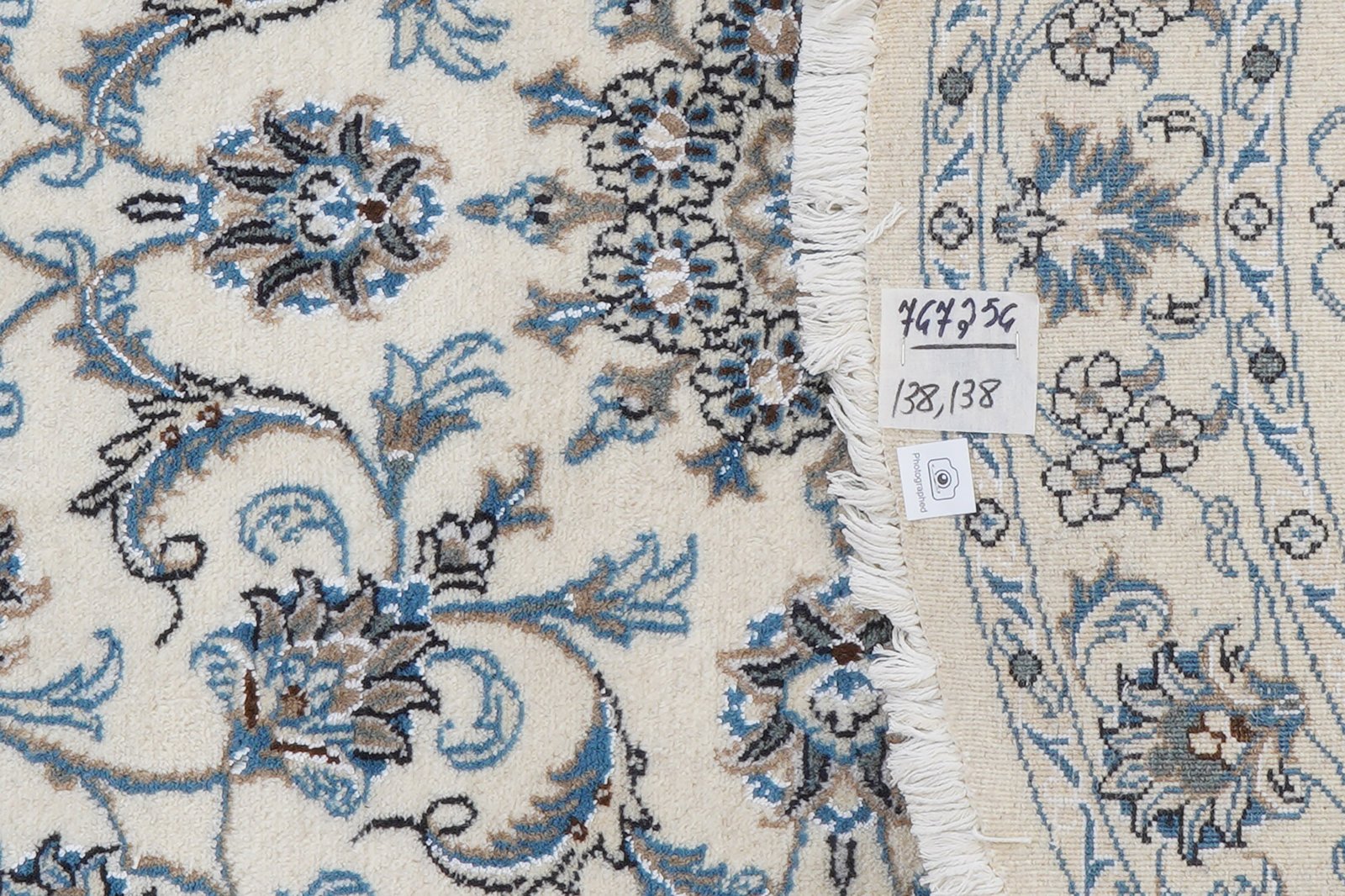 Nain — Hand-knotted, 138x138 cm, Beige, 100% Virgin Wool | View 6