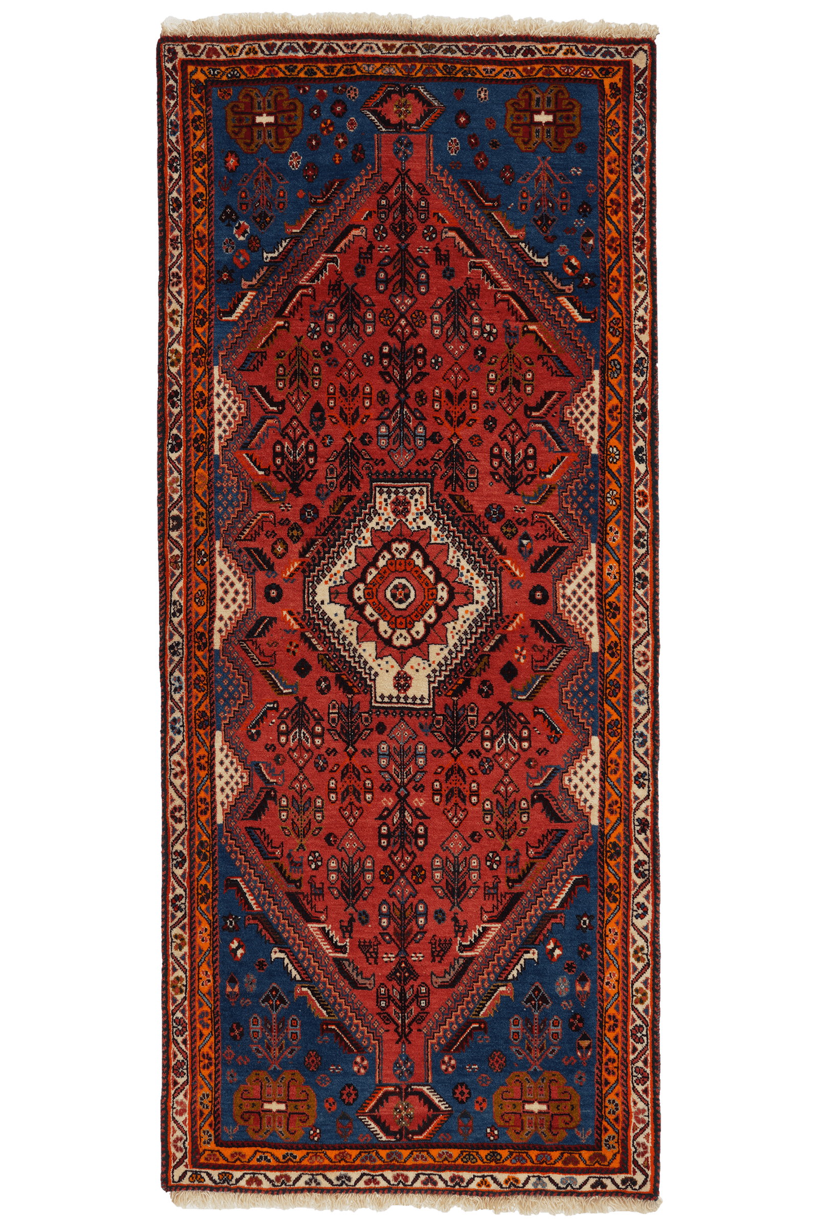 Kashkuli — Hand-knotted, 87x200 cm, Red, 100% Virgin Wool | Main view