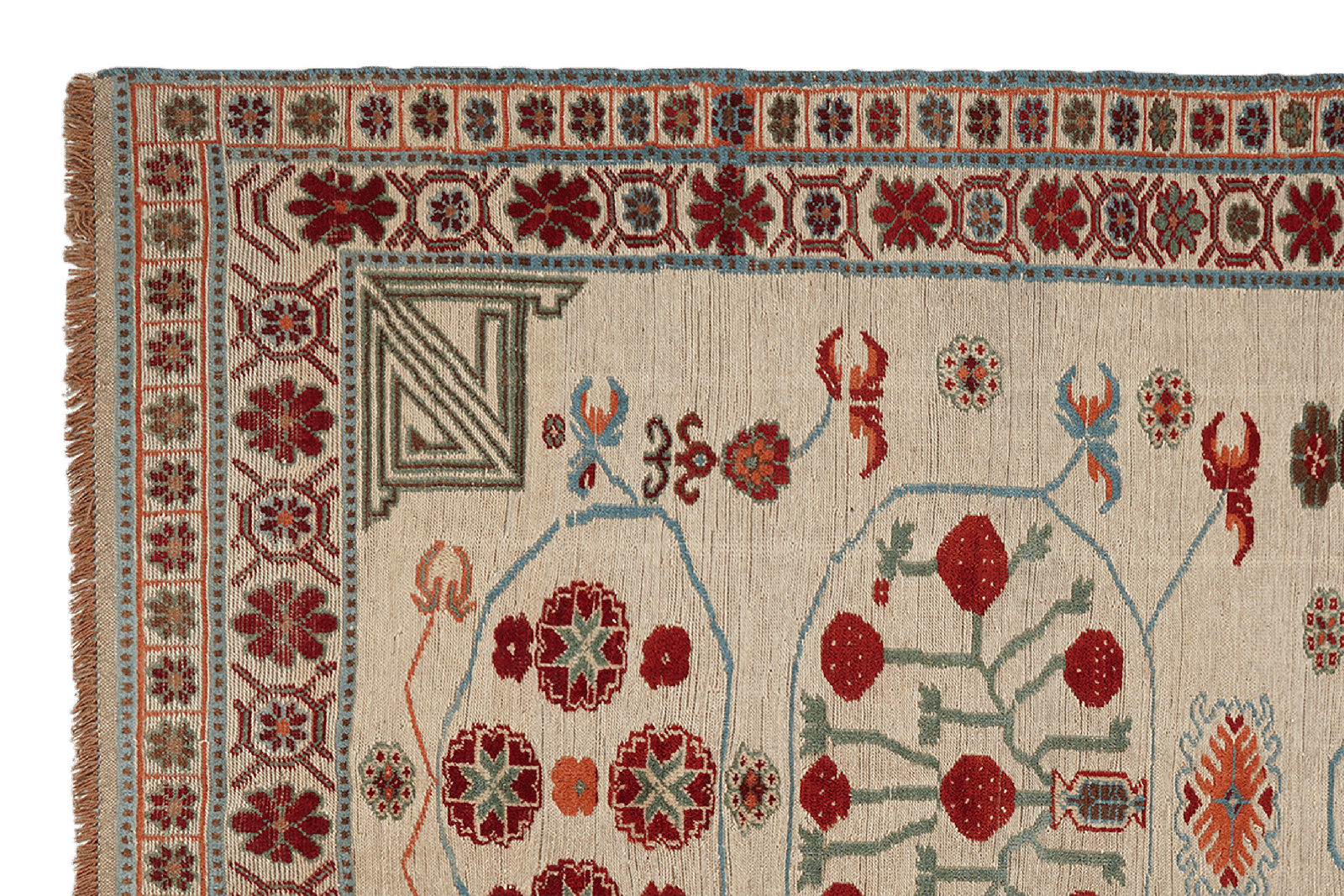 Kelim Belutch — Handmade, 143x180 cm, Beige, 100% Virgin Wool | View 3