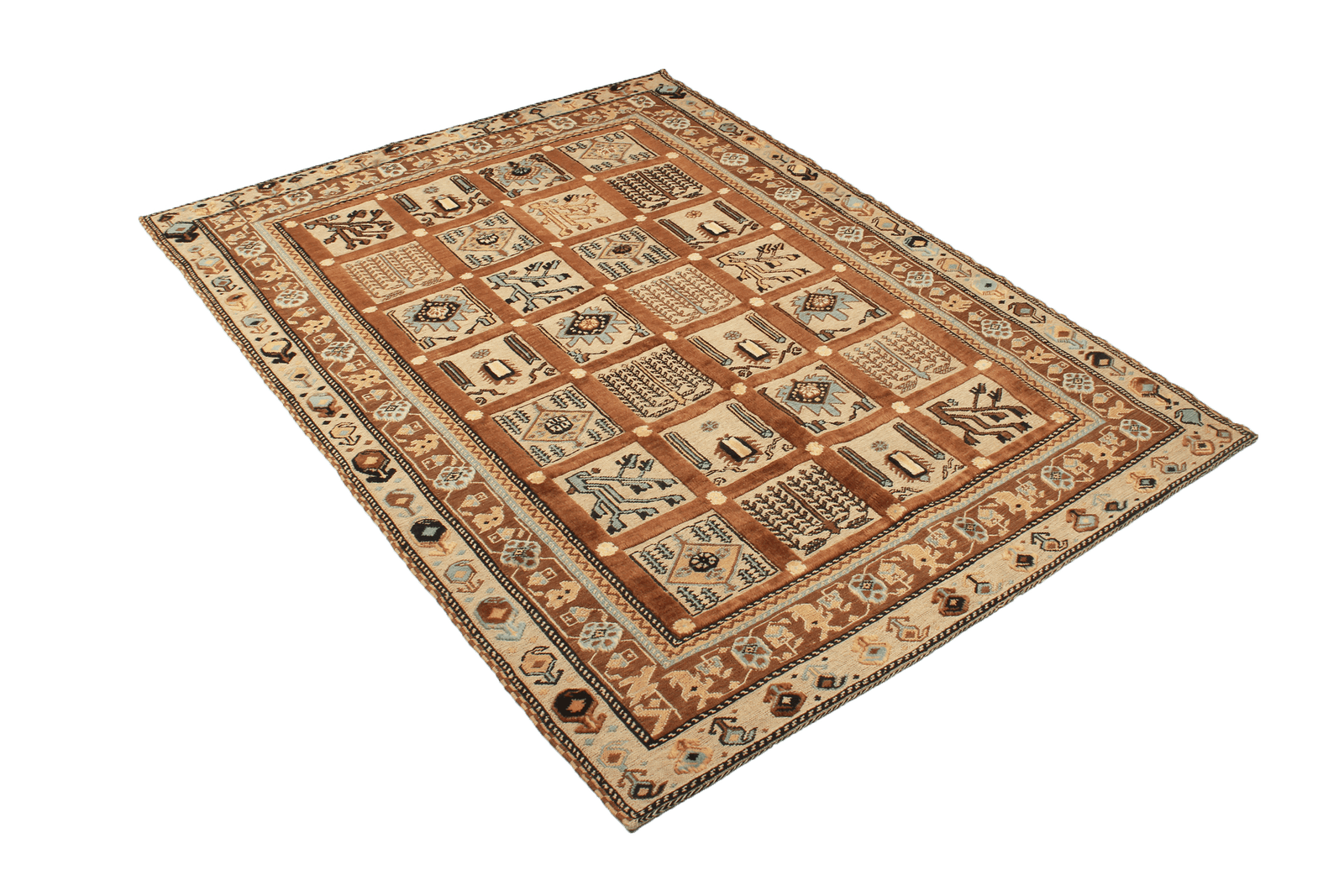 Kelim Belutch — Handmade, 123x164 cm, Brown, 100% Virgin Wool | View 4