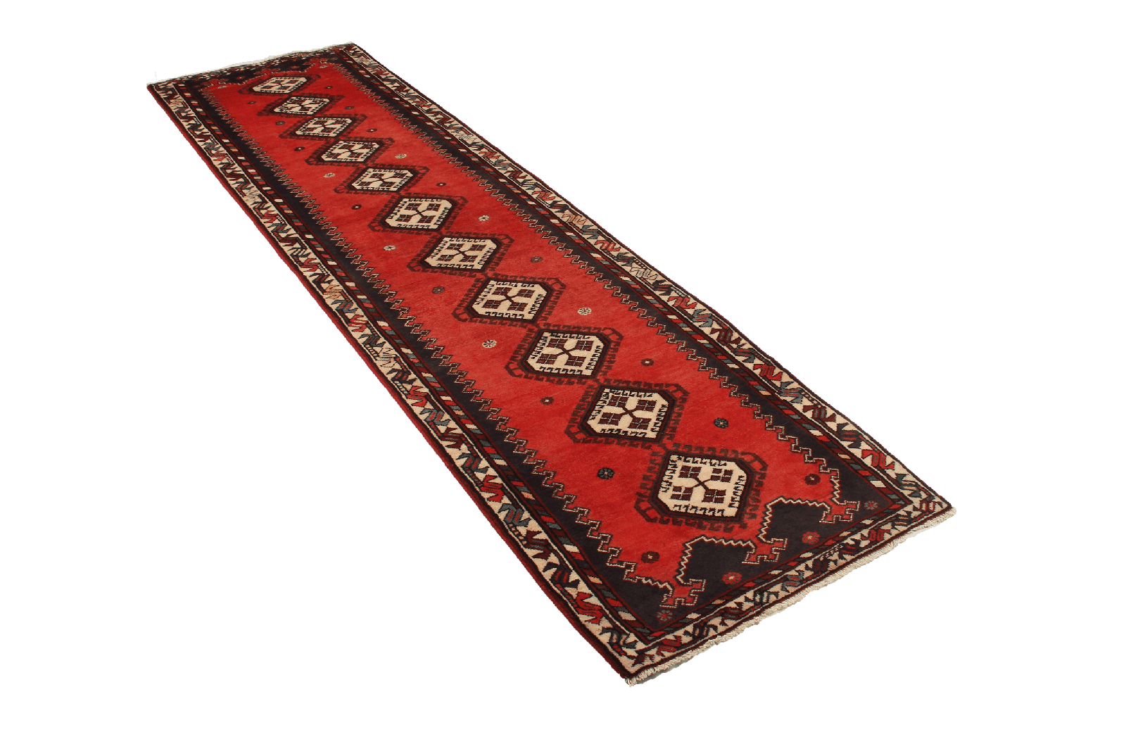 Afshar — Hand-knotted, 84x300 cm, Red, 100% Virgin Wool | View 4