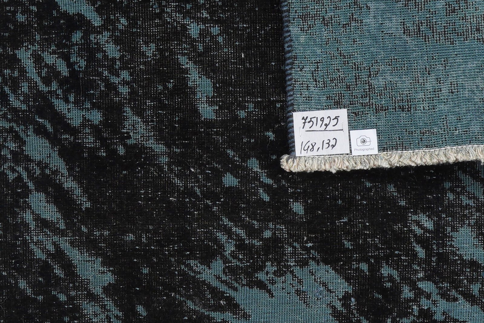 Vintage — Hand-knotted, 132x148 cm, Blue, 100% Virgin Wool | View 6