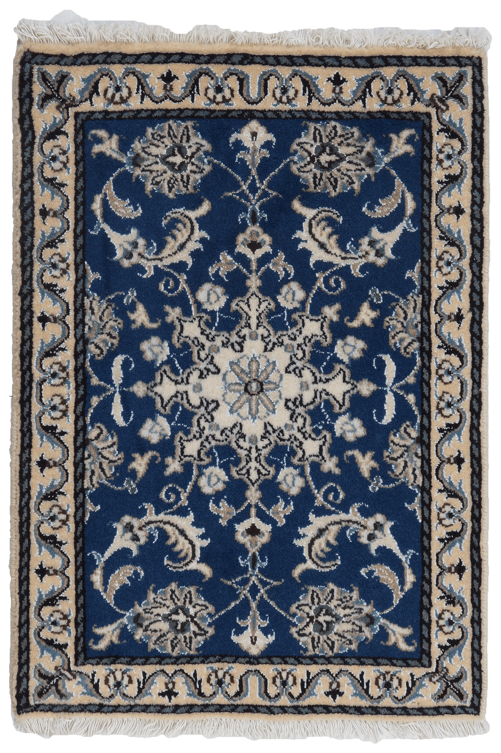 Nain 12La — Hand-knotted, 60x86 cm, Blue, 100% Virgin Wool | Main view