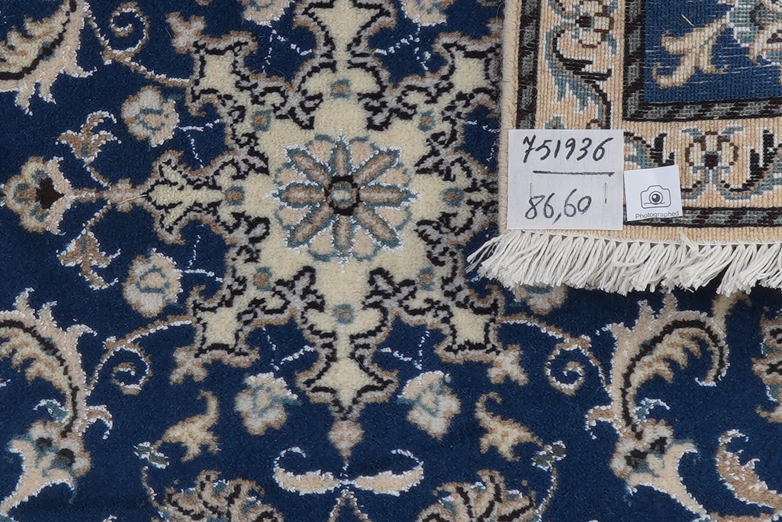 Nain 12La — Hand-knotted, 60x86 cm, Blue, 100% Virgin Wool | View 6