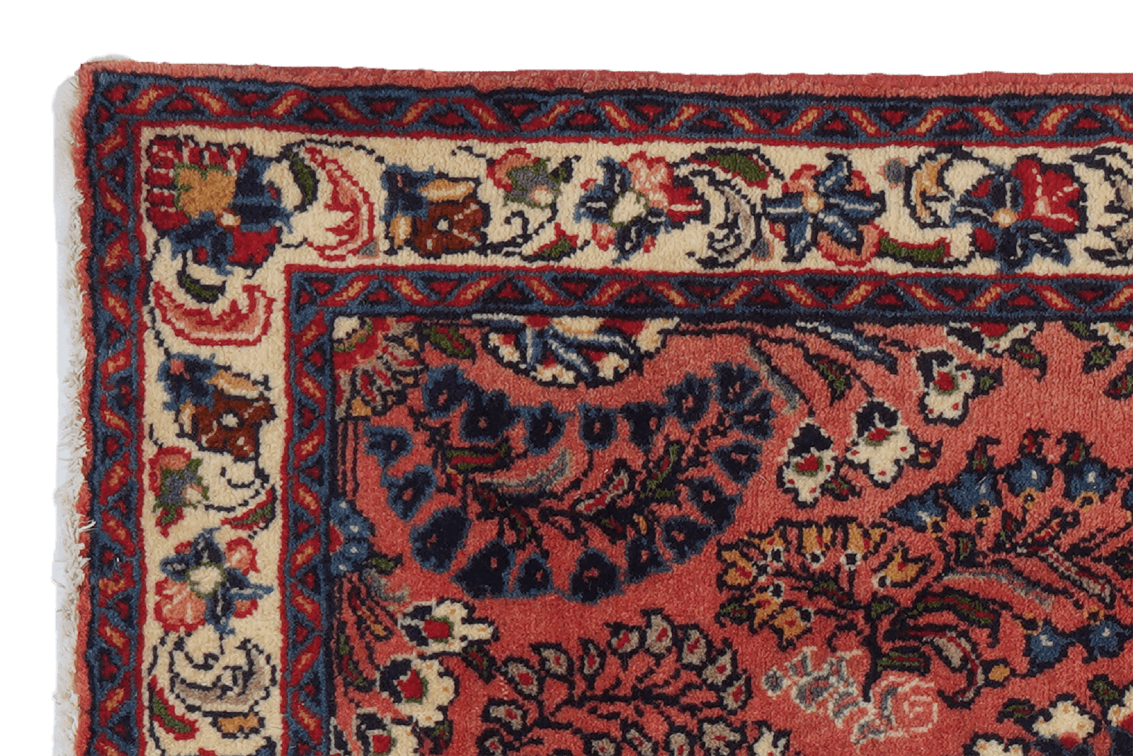 Sarough — Hand-knotted, 68x138 cm, Pink, 100% Virgin Wool | View 3