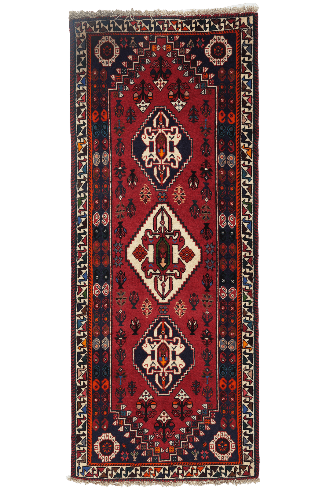 Gashgai — Hand-knotted, 79x198 cm, Red, 100% Virgin Wool | Main view