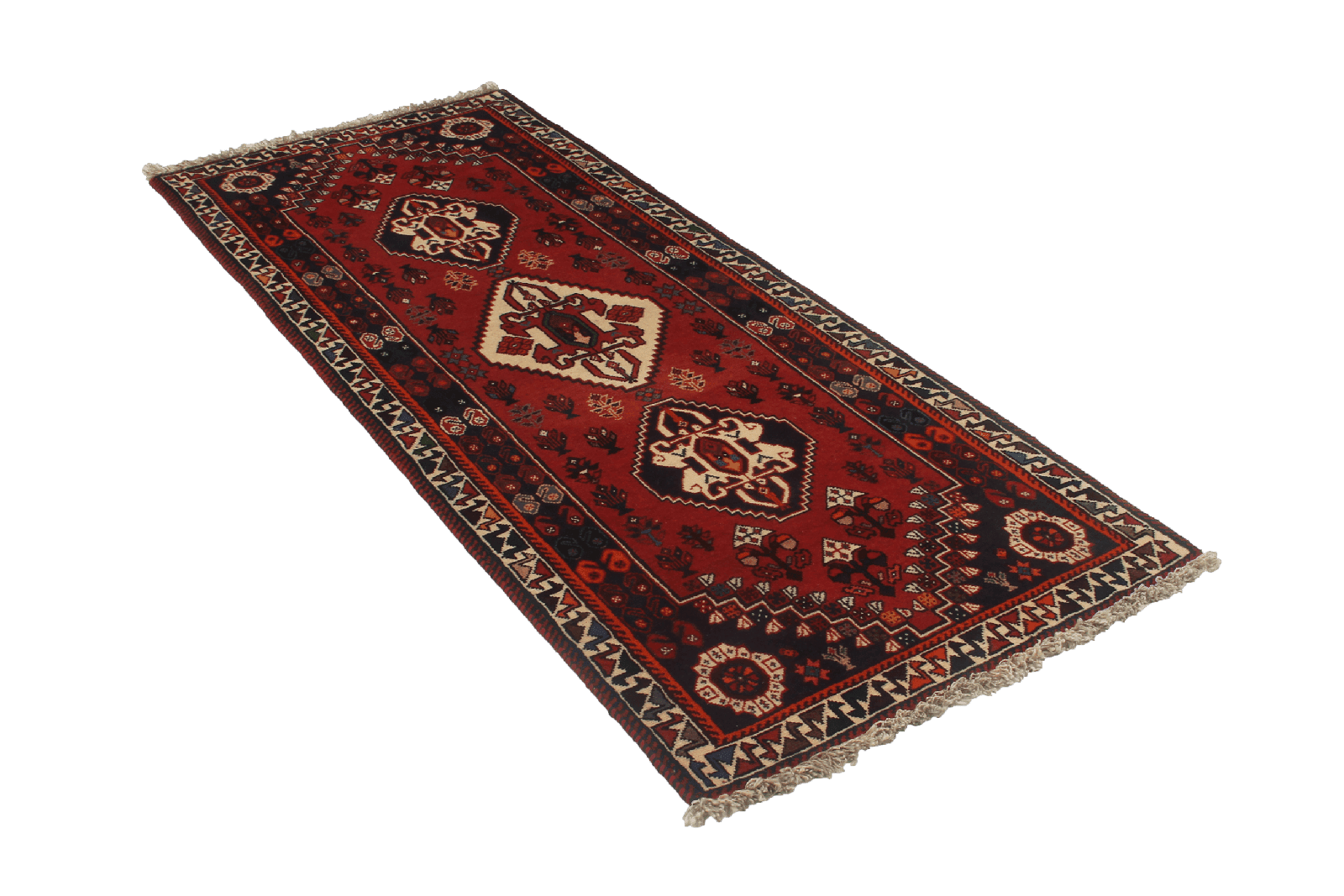 Gashgai — Hand-knotted, 79x198 cm, Red, 100% Virgin Wool | View 5