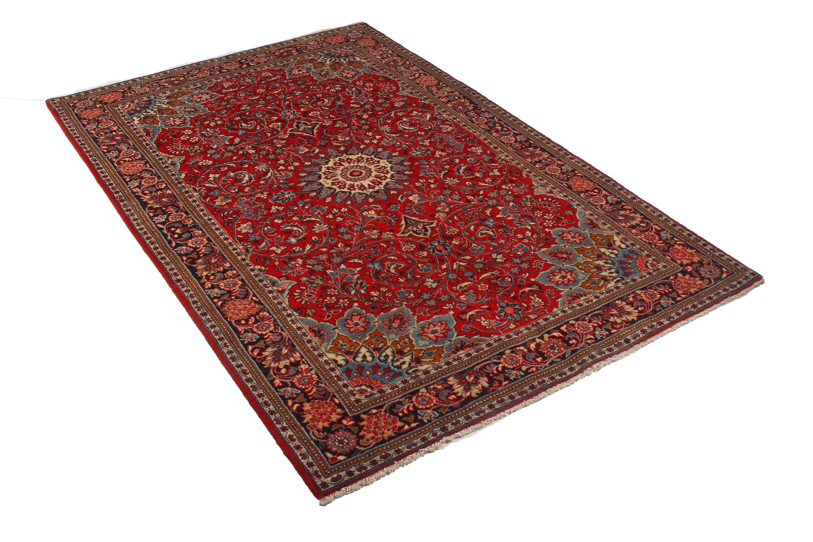 Sarough — Hand-knotted, 135x201 cm, Red, 100% Virgin Wool | View 4