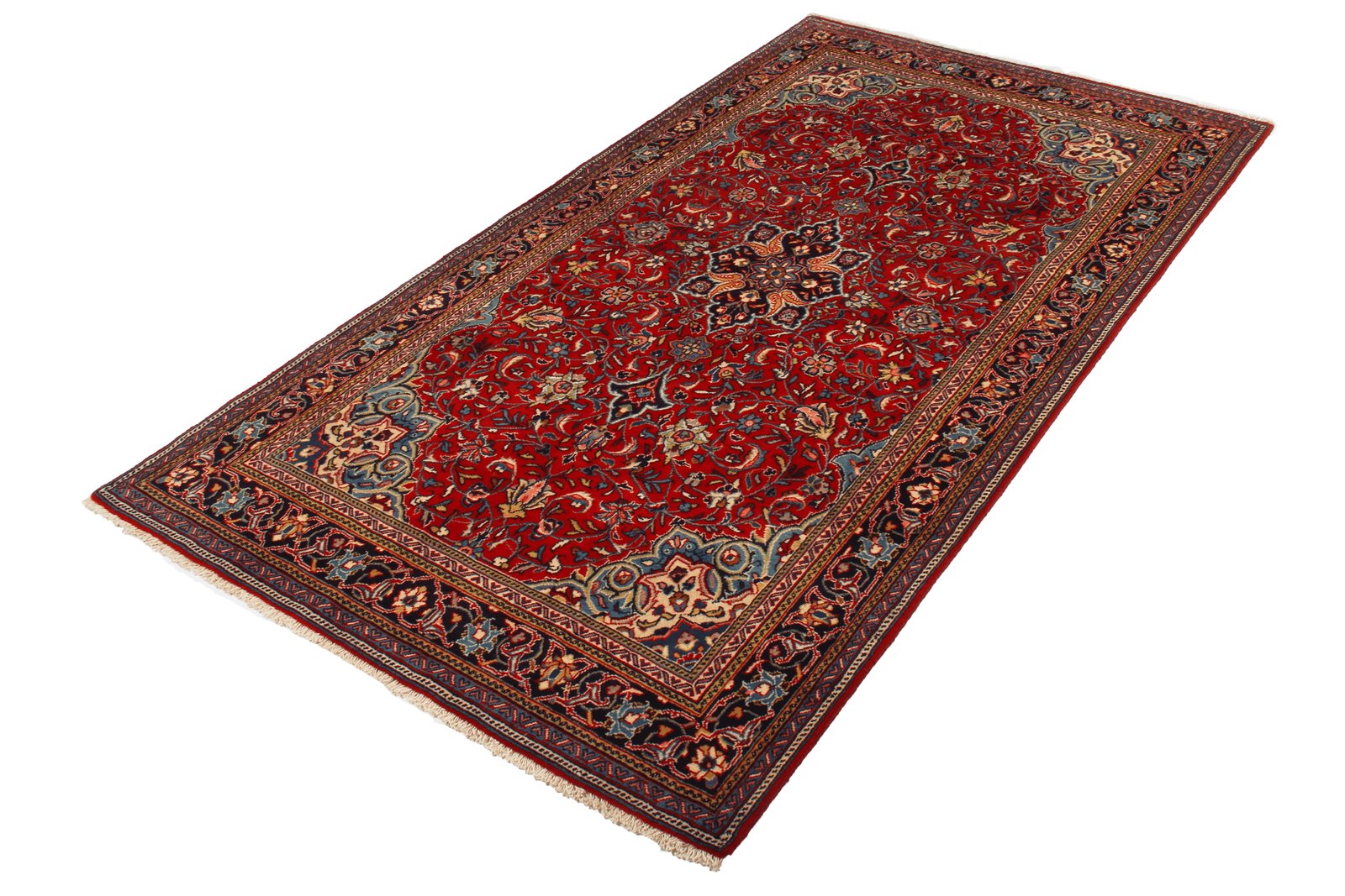 Sarough — Hand-knotted, 125x224 cm, Red, 100% Virgin Wool | View 4
