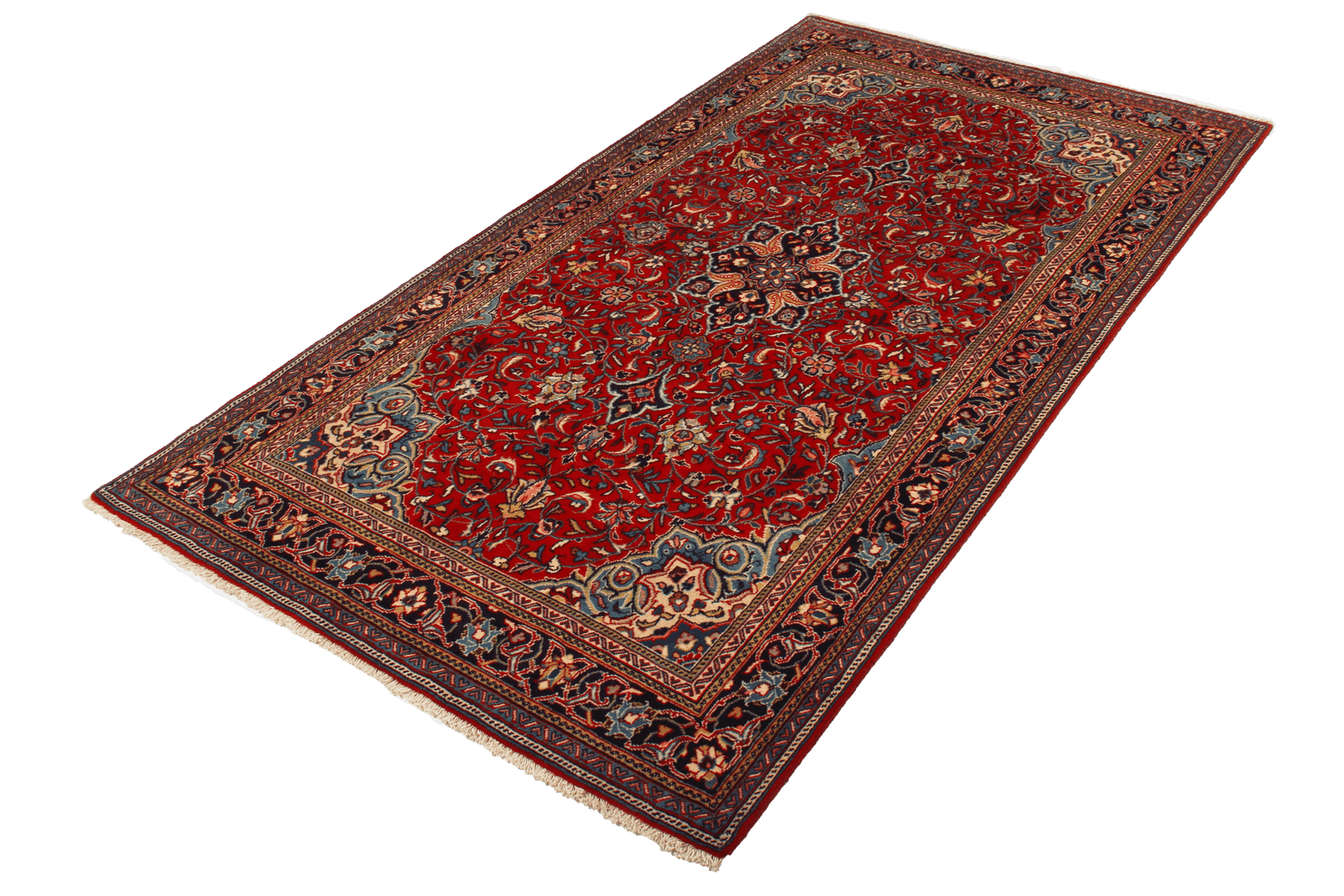Sarough — Hand-knotted, 125x224 cm, Red, 100% Virgin Wool | View 4