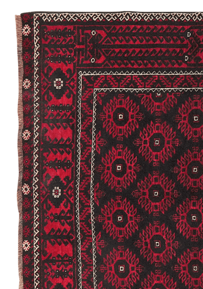 Belutch — Hand-knotted, 118x221 cm, Black, 100% Virgin Wool | View 3