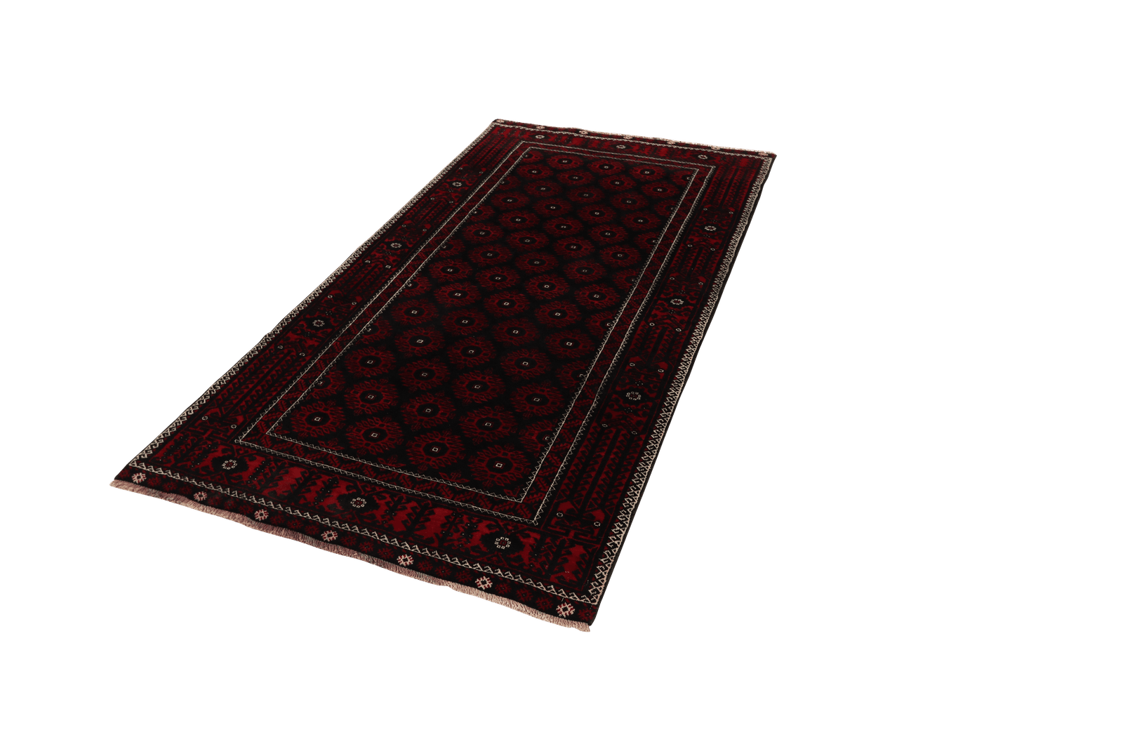 Belutch — Hand-knotted, 118x221 cm, Black, 100% Virgin Wool | View 5