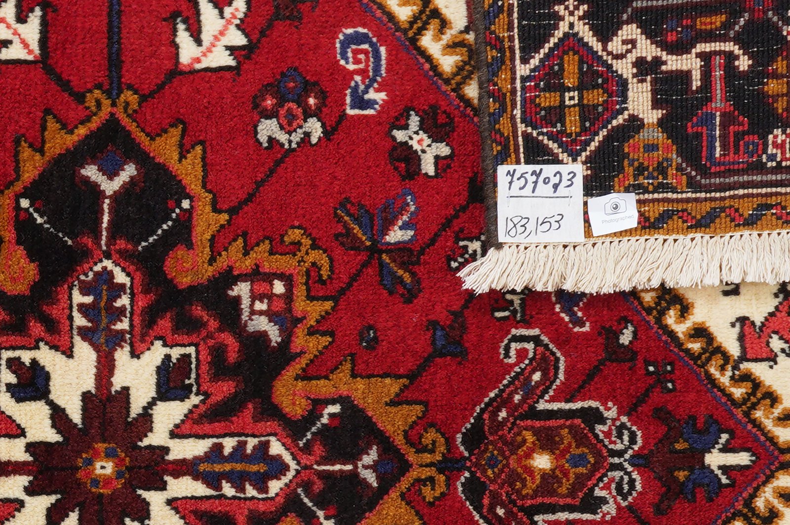 Mehrewan — Hand-knotted, 153x183 cm, Red, 100% Virgin Wool | View 6