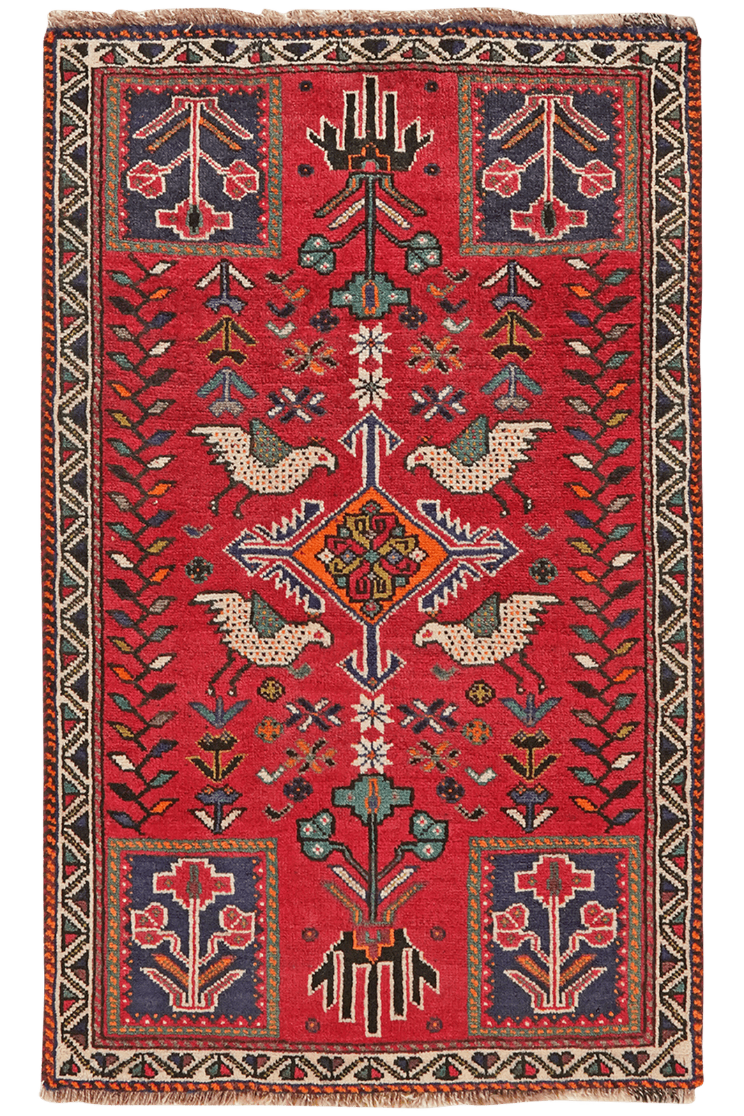 Gashgai — Hand-knotted, 81x131 cm, Red, 100% Virgin Wool | Main view