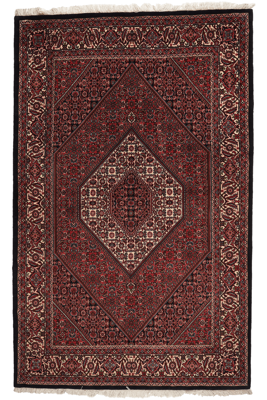 Bidjar Zandjan — Hand-knotted, 140x221 cm, Red, 100% Virgin Wool | Main view