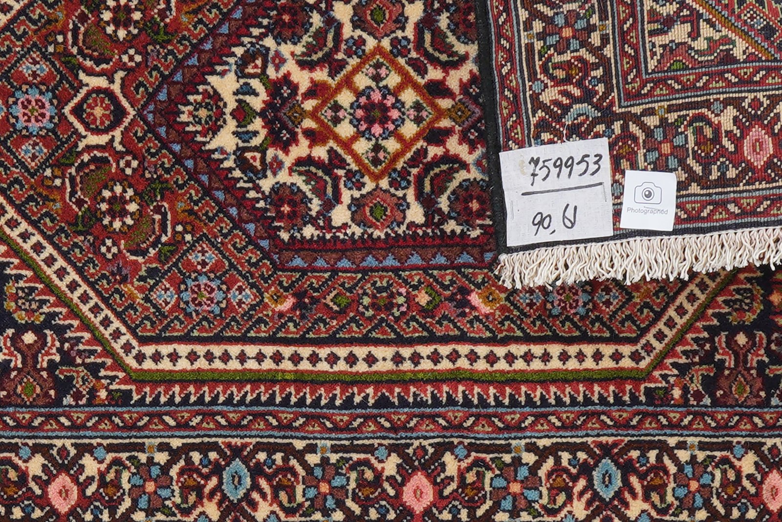 Bidjar Zandjan — Hand-knotted, 61x90 cm, Red, 100% Virgin Wool | View 6