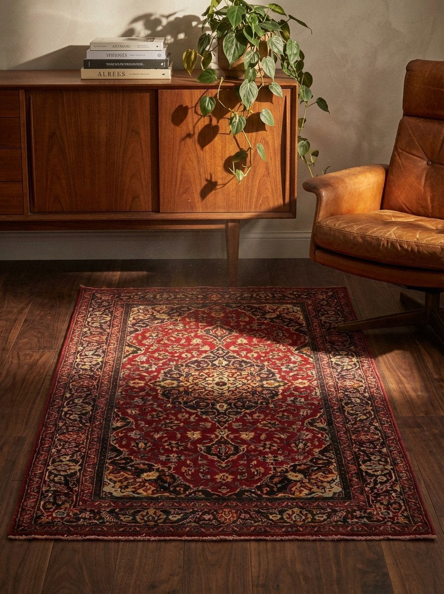 Belutch — Handgefertigt, 182x102 cm, Blau, 100% Virgin Wool | Back view