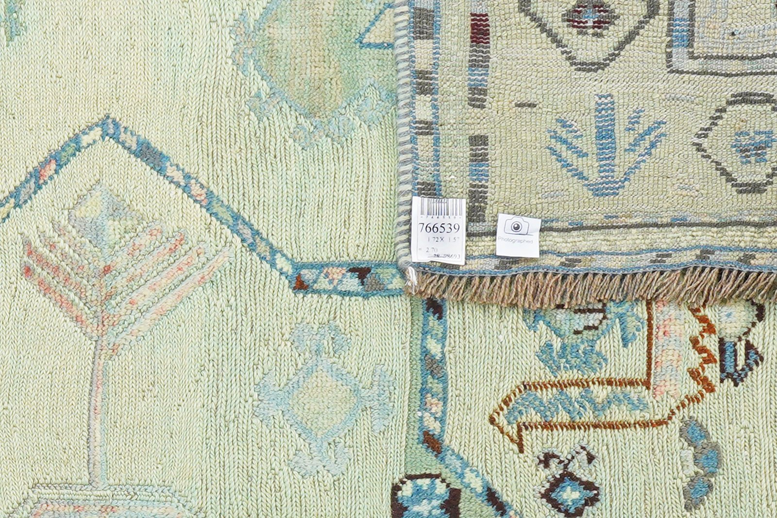 Kelim Belutch — Handmade, 157x172 cm, Green, 100% Virgin Wool | View 6