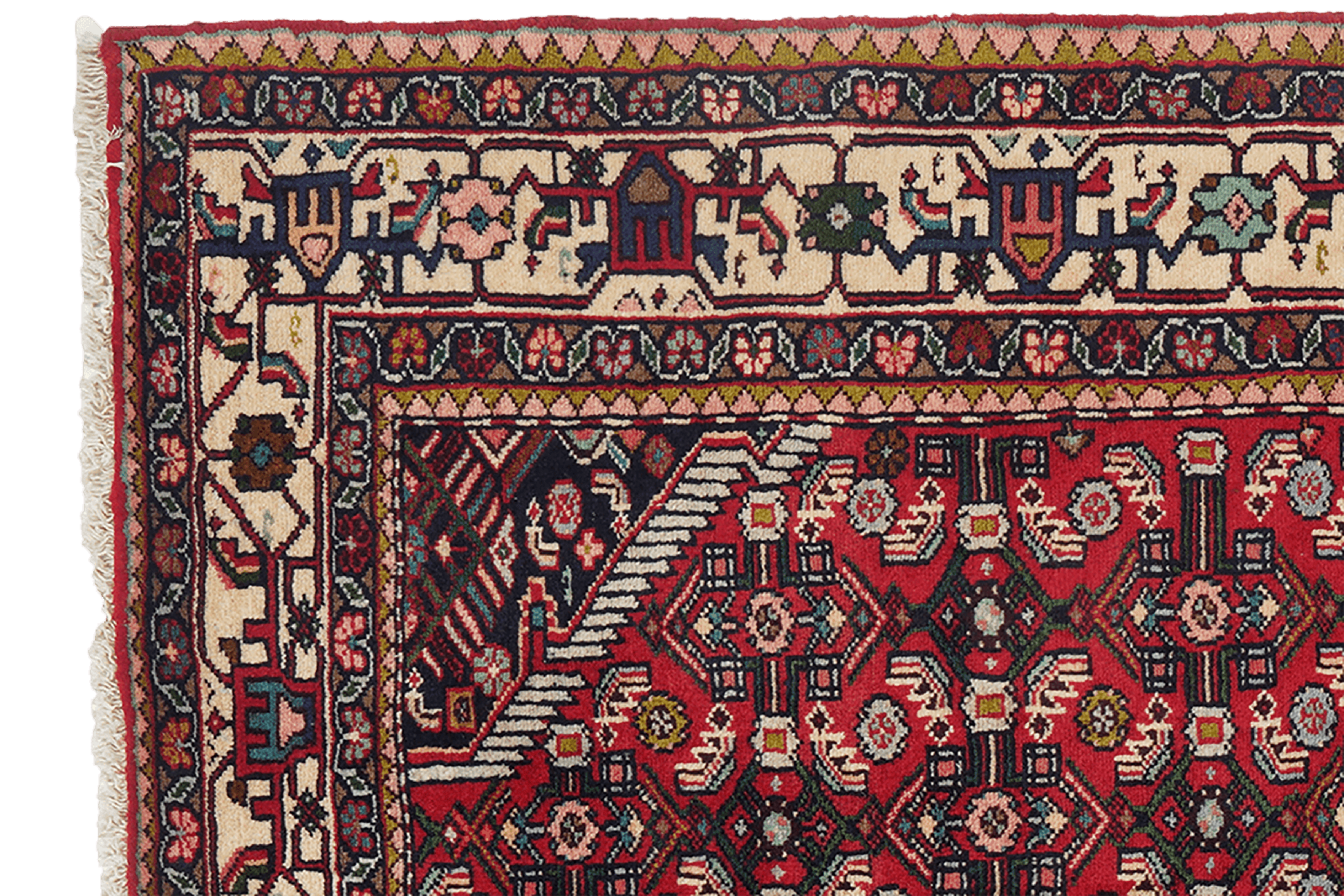 Assadabad — Hand-knotted, 130x207 cm, Red, 100% Virgin Wool | View 3