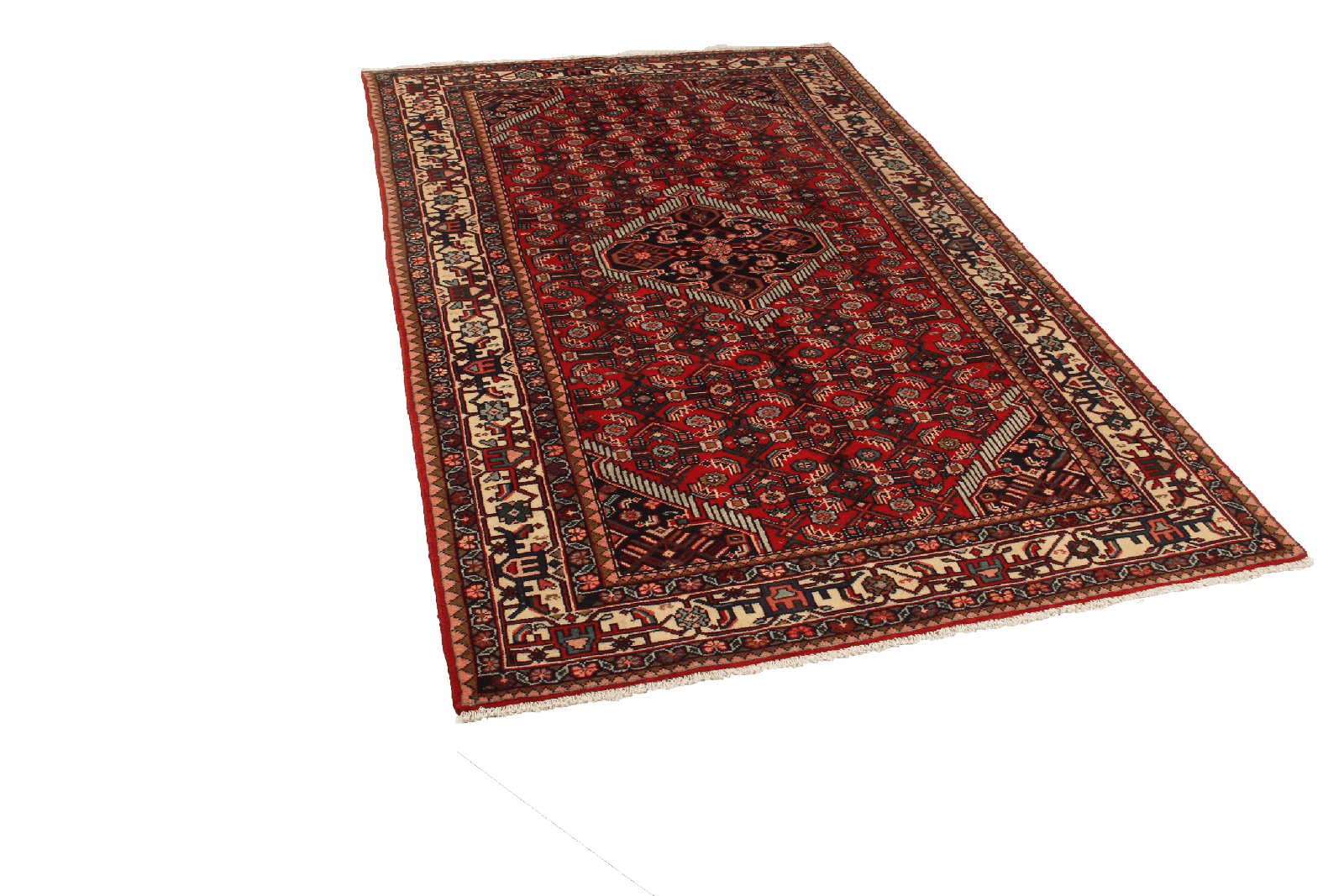 Assadabad — Hand-knotted, 130x207 cm, Red, 100% Virgin Wool | View 4