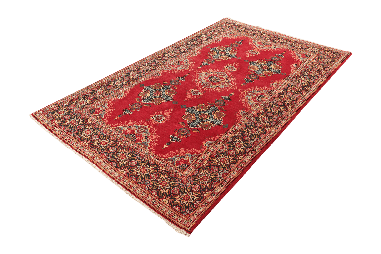 Kashan — Hand-knotted, 141x230 cm, Red, 100% Virgin Wool | View 5