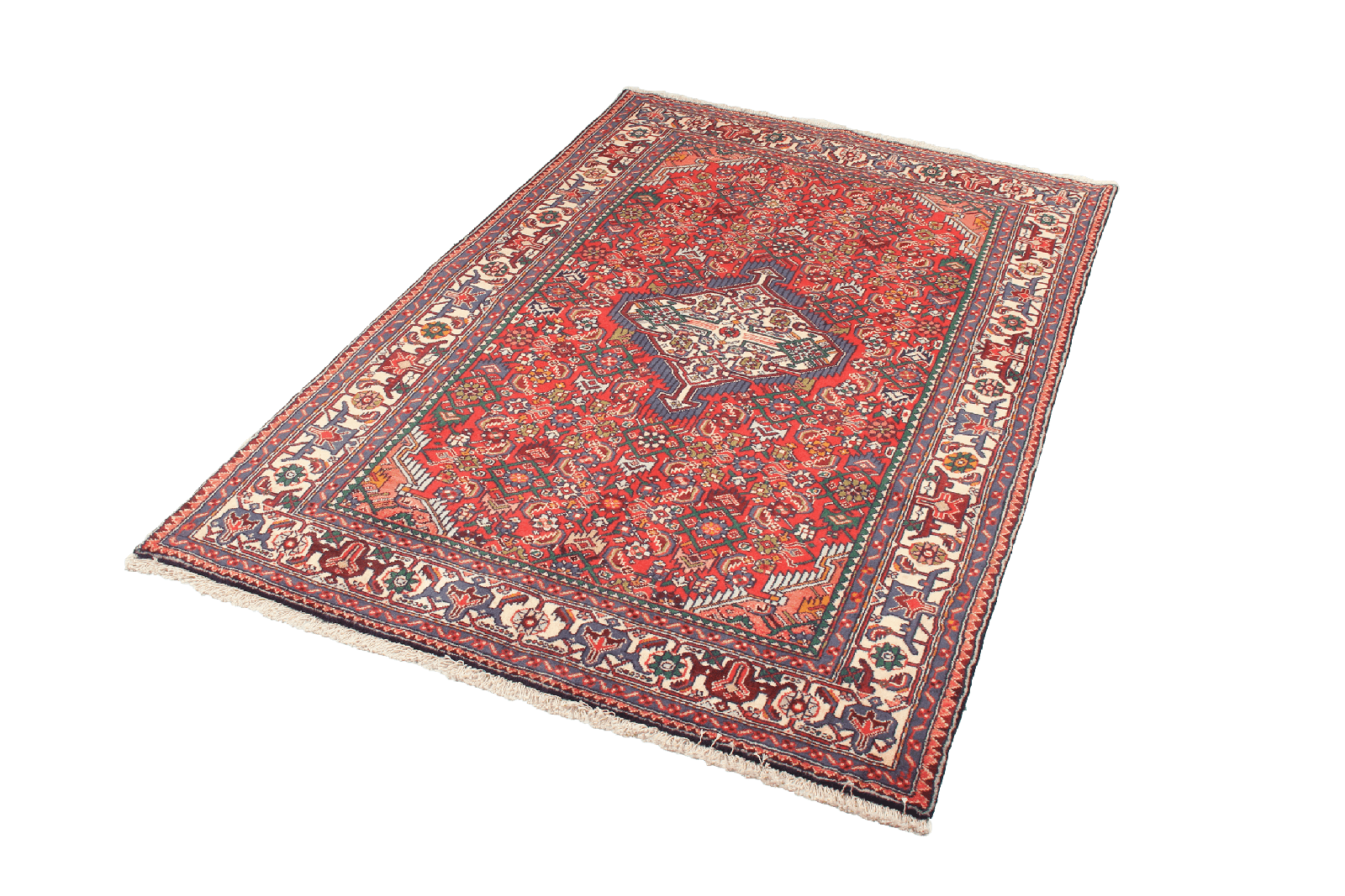 Assadabad — Hand-knotted, 122x190 cm, Red, 100% Virgin Wool | View 5
