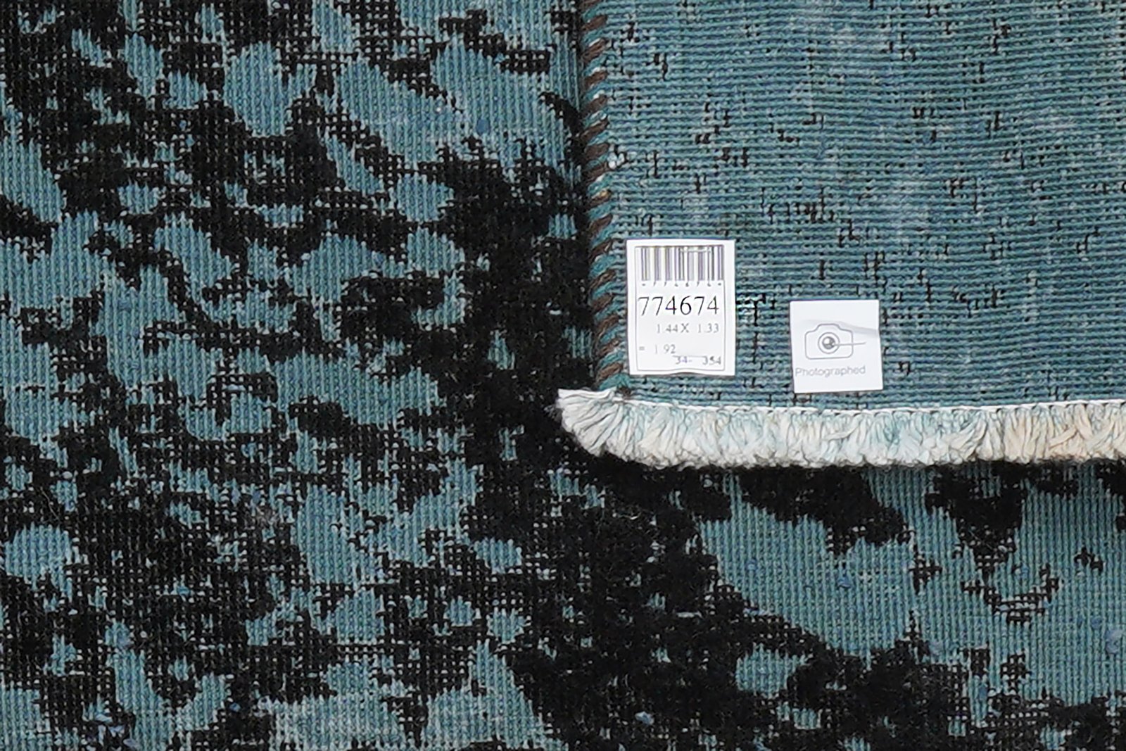 Vintage — Hand-knotted, 133x144 cm, Blue, 100% Virgin Wool | View 5