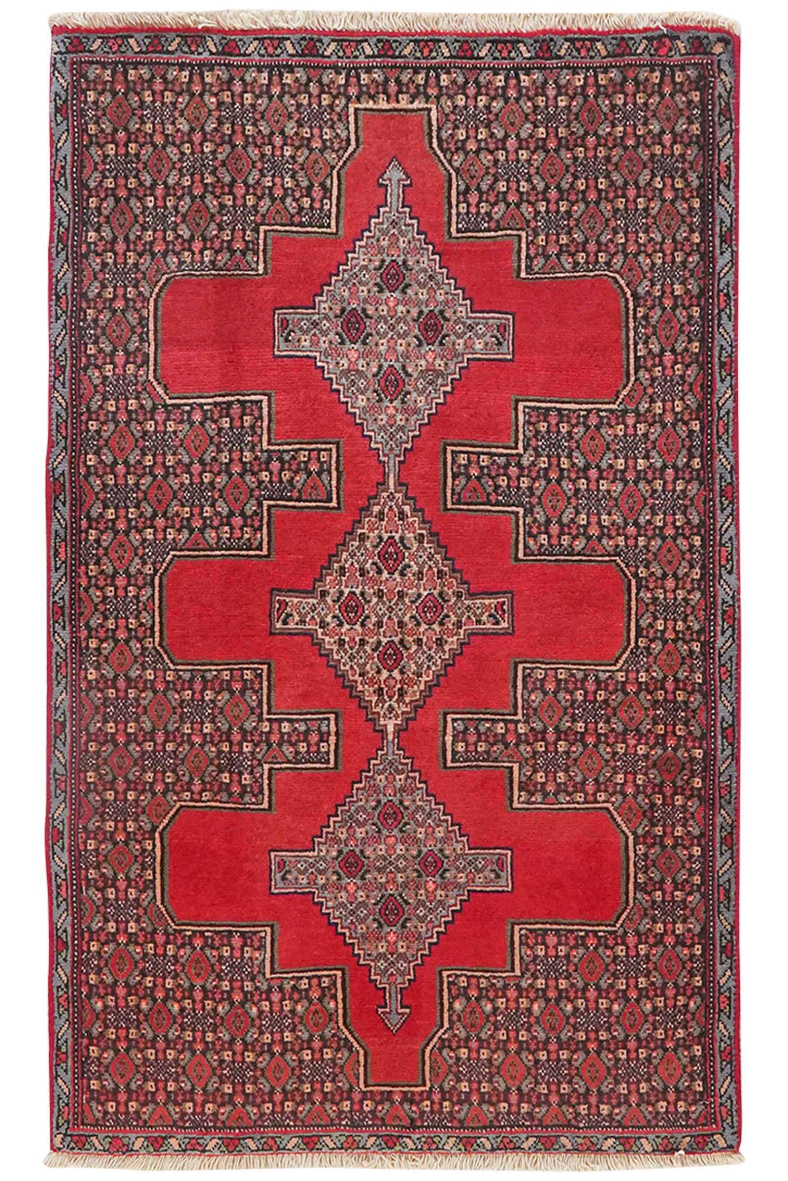 Senneh — Handgefertigt, 110x67 cm, Blau, 100% Virgin Wool | Main view