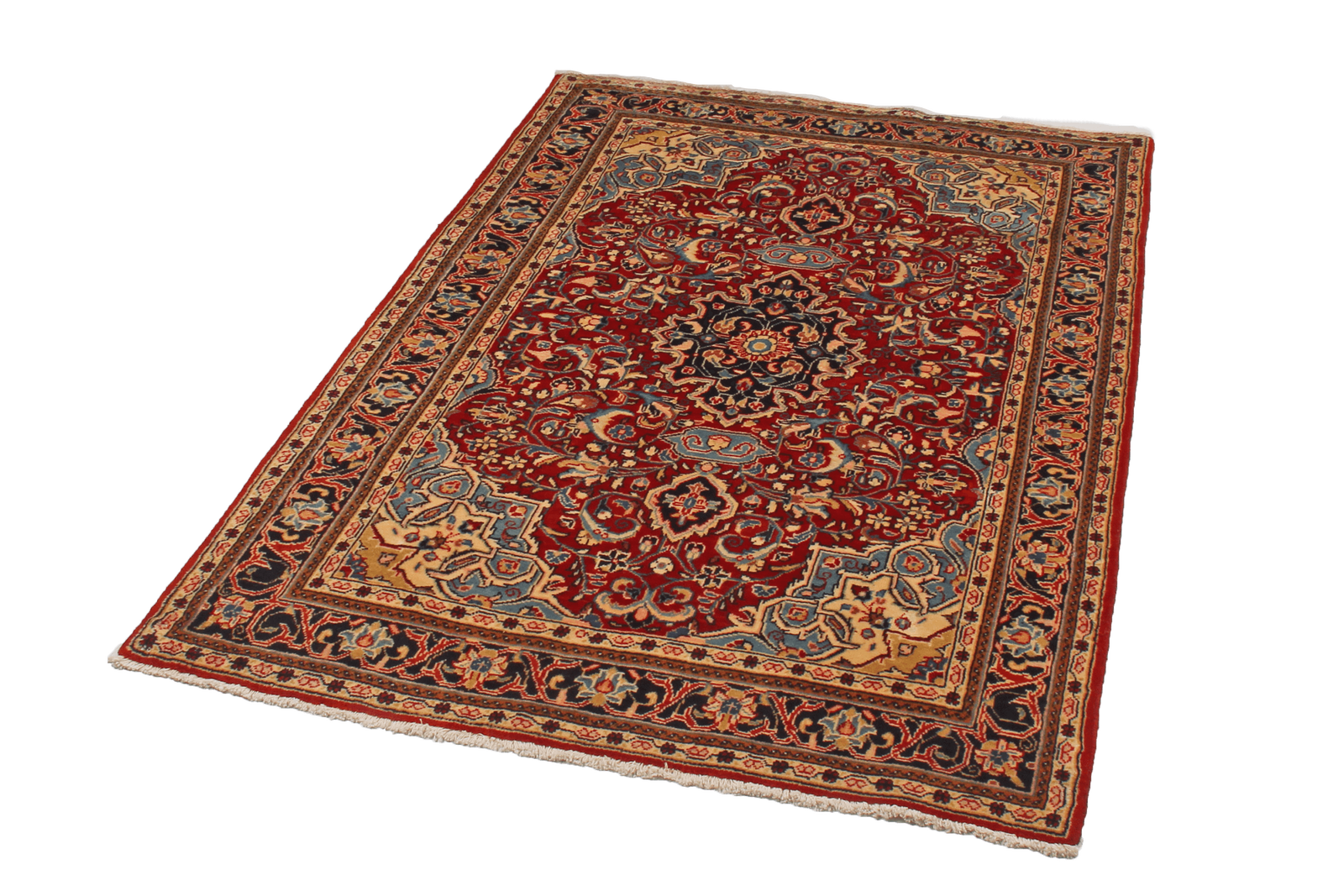 Sarough — Handgefertigt, 163x107 cm, Blau, 100% Virgin Wool | View 6