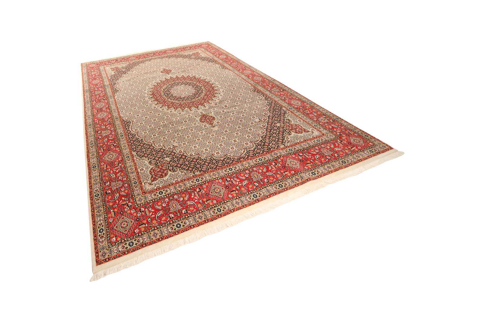 Moud Mahi — Hand-knotted, 245x352 cm, Beige, 100% Virgin Wool | View 5