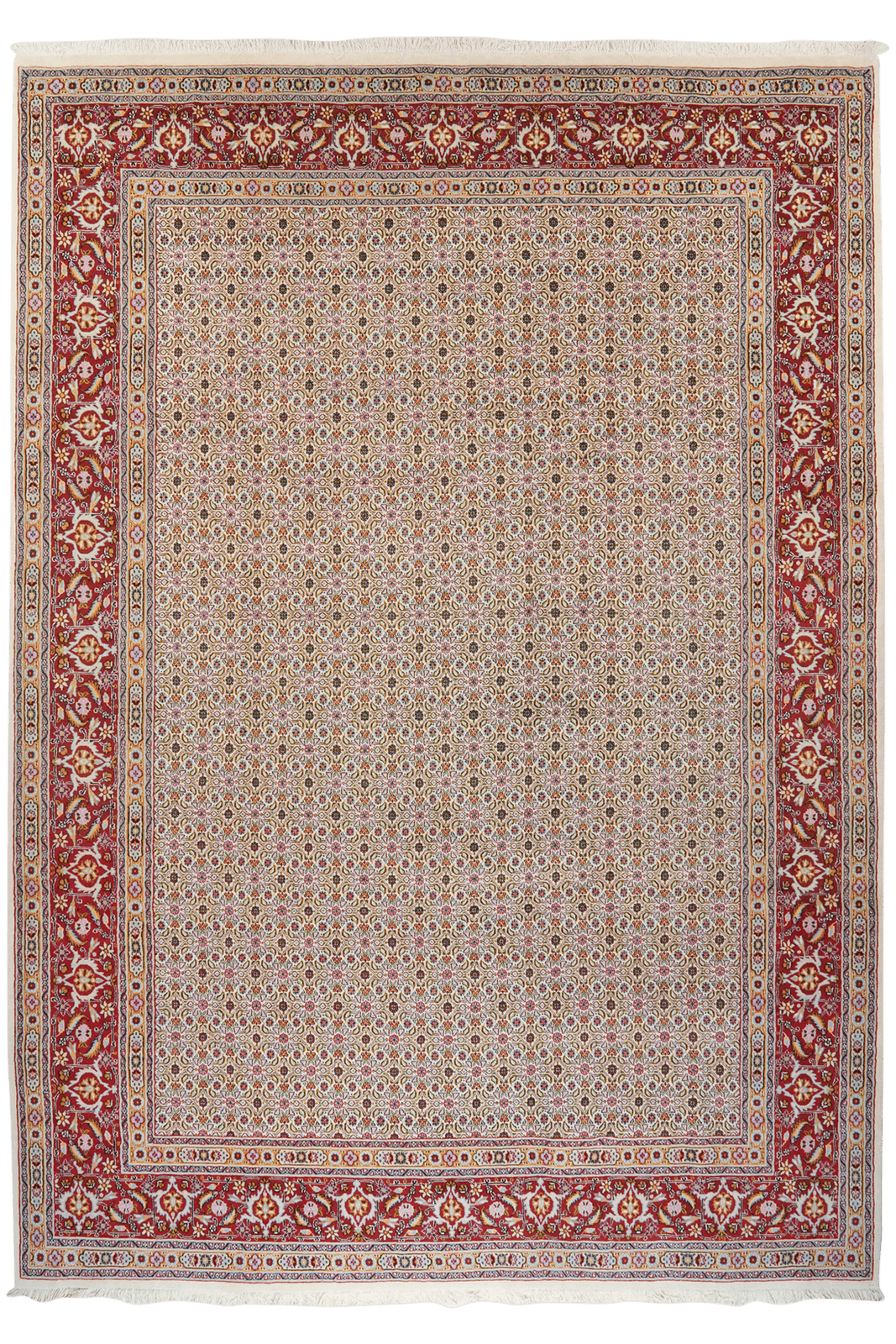 Moud Mahi — Hand-knotted, 243x348 cm, Beige, 100% Virgin Wool | Main view