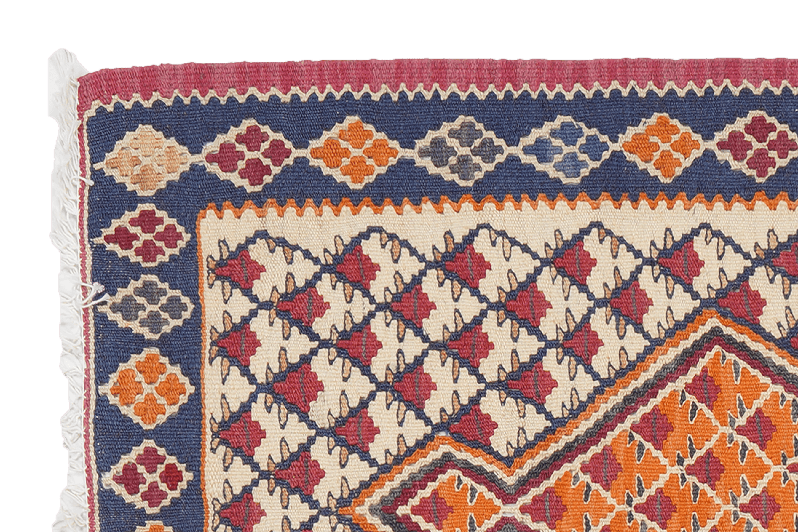 Kelim Senneh — Handmade, 60x86 cm, Beige, 100% Virgin Wool | View 3