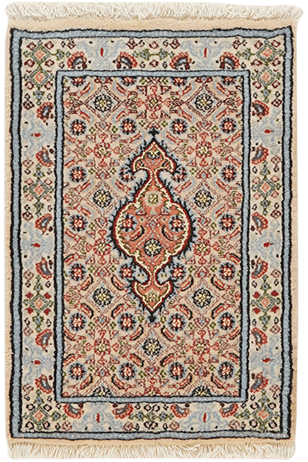 Moud Mahi — Hand-knotted, 41x59 cm, Yellow, 100% Virgin Wool | Main view