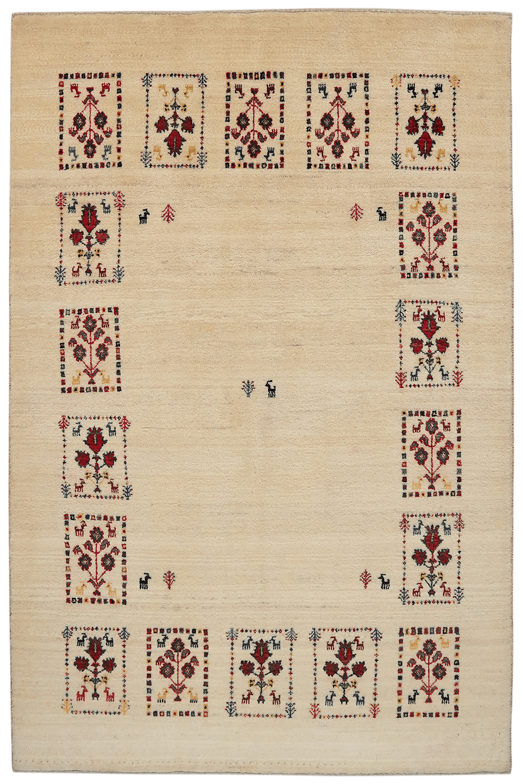 Rizbaf — Hand-knotted, 119x180 cm, Beige, 100% Virgin Wool | Main view