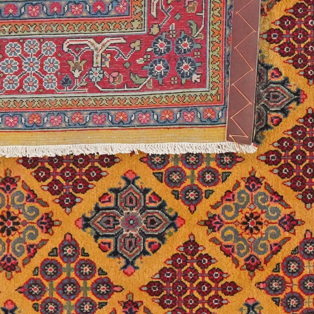 Sarough — Hand-knotted, 128x207 cm, Orange, 100% Virgin Wool | View 6
