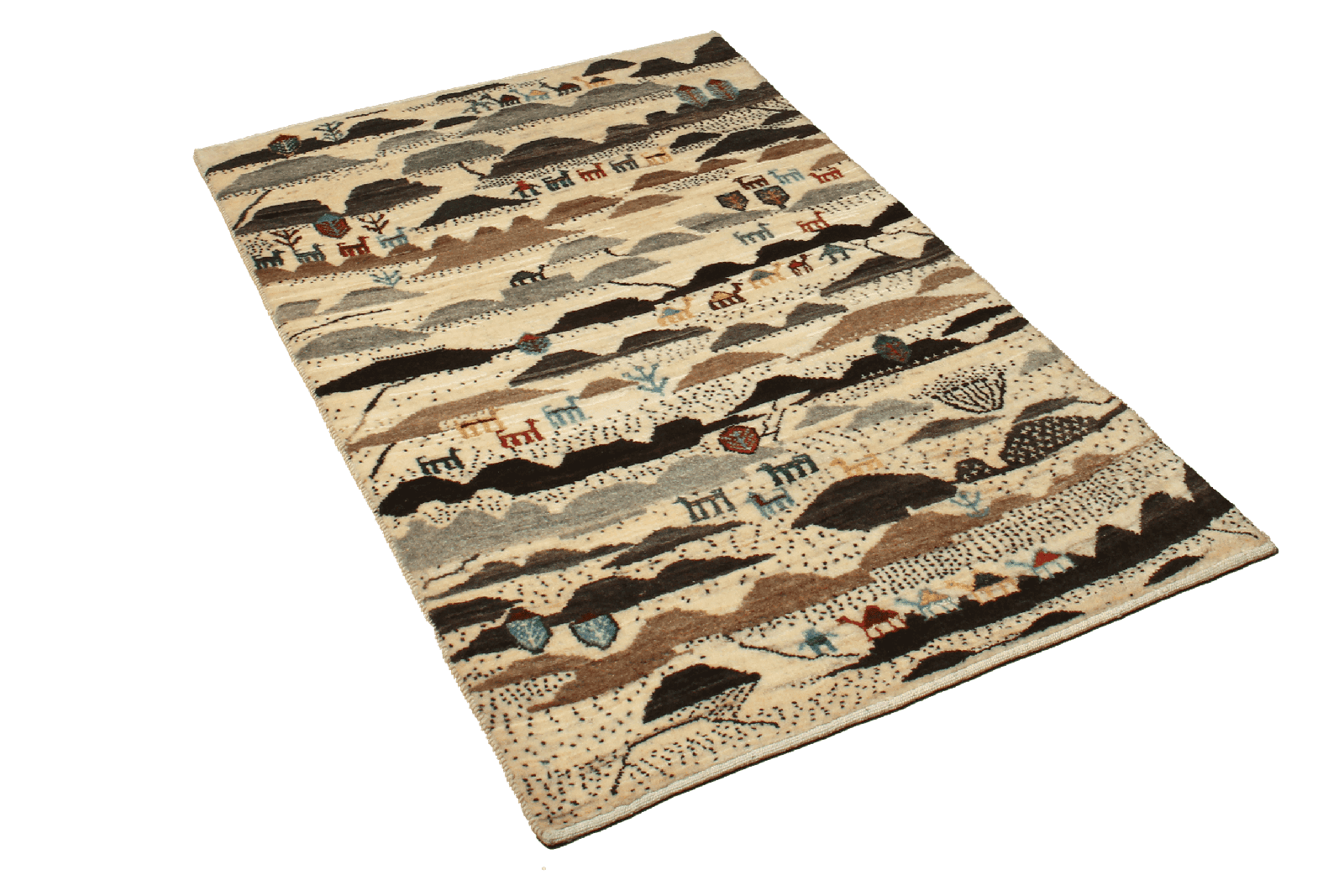 Rizbaf — Hand-knotted, 84x131 cm, Beige, 100% Virgin Wool | View 4