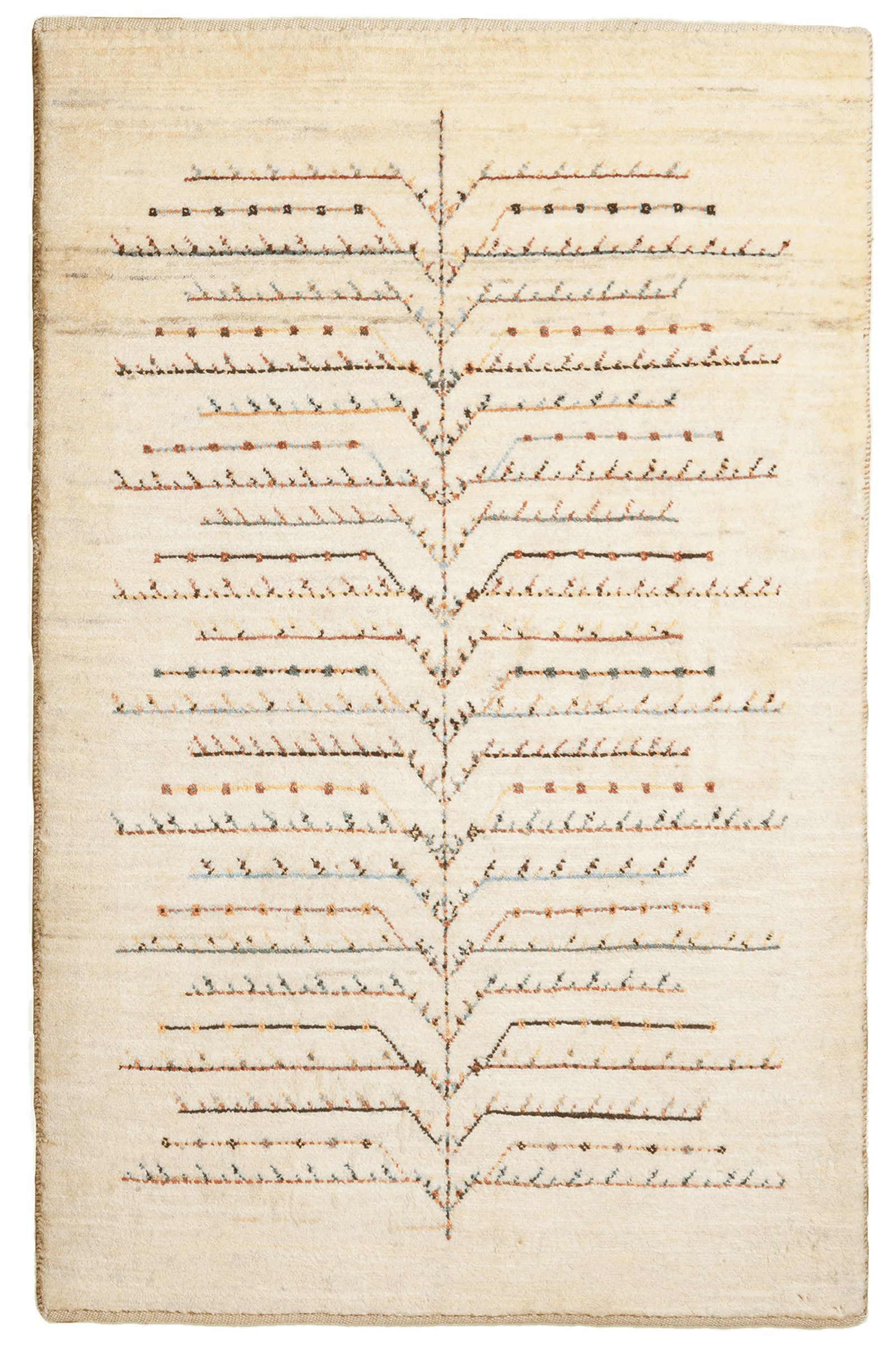 Rizbaf — Hand-knotted, 86x134 cm, Beige, 100% Virgin Wool | Main view