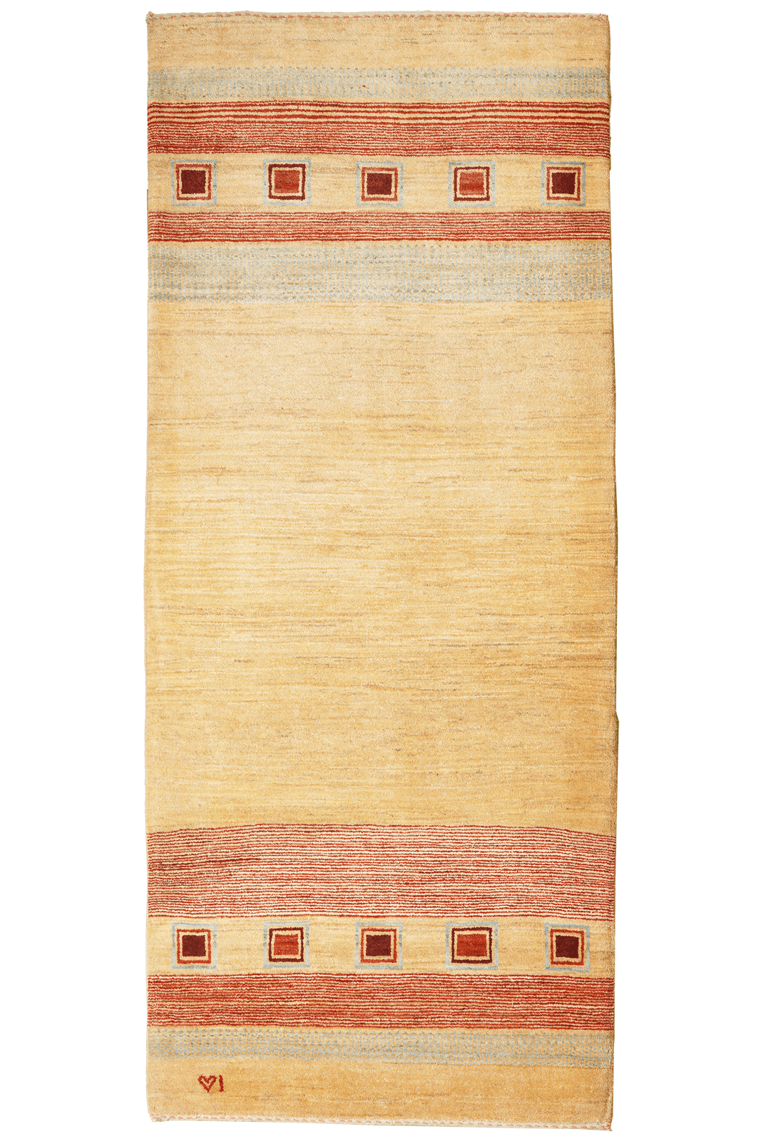 Rizbaf — Hand-knotted, 85x201 cm, Beige, 100% Virgin Wool | Main view