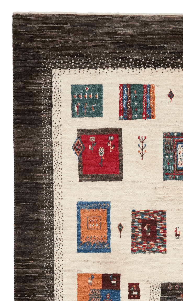 Rizbaf — Hand-knotted, 86x136 cm, Beige, 100% Virgin Wool | View 3