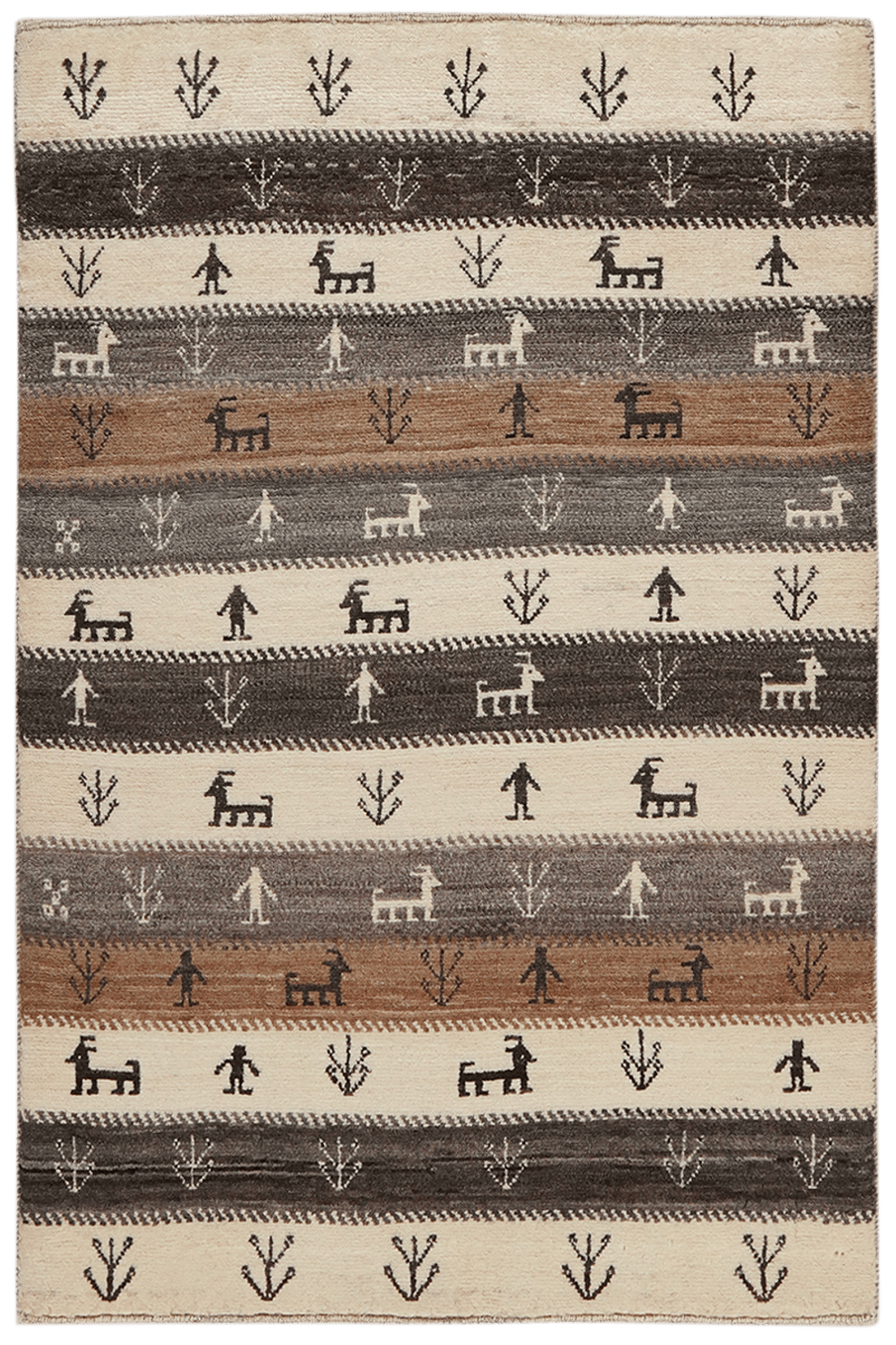 Rizbaf — Hand-knotted, 80x120 cm, Beige, 100% Virgin Wool | Main view