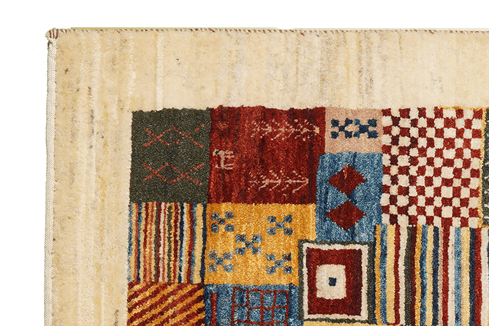 Rizbaf — Hand-knotted, 99x147 cm, Multicolor, 100% Virgin Wool | View 3