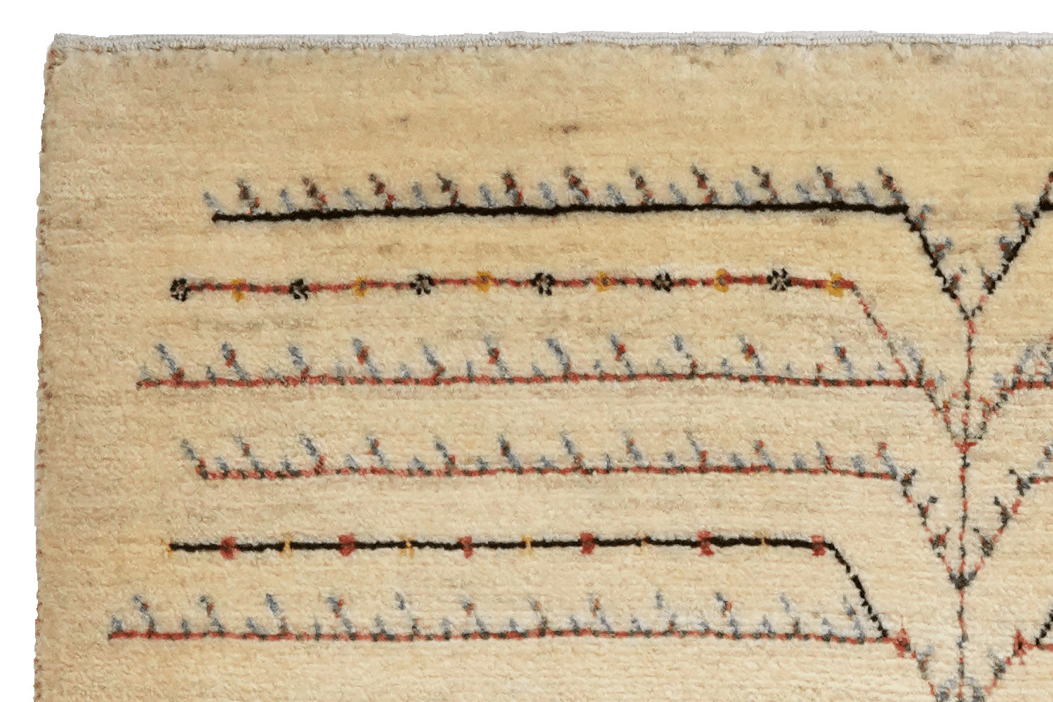 Rizbaf — Hand-knotted, 90x142 cm, Beige, 100% Virgin Wool | View 3