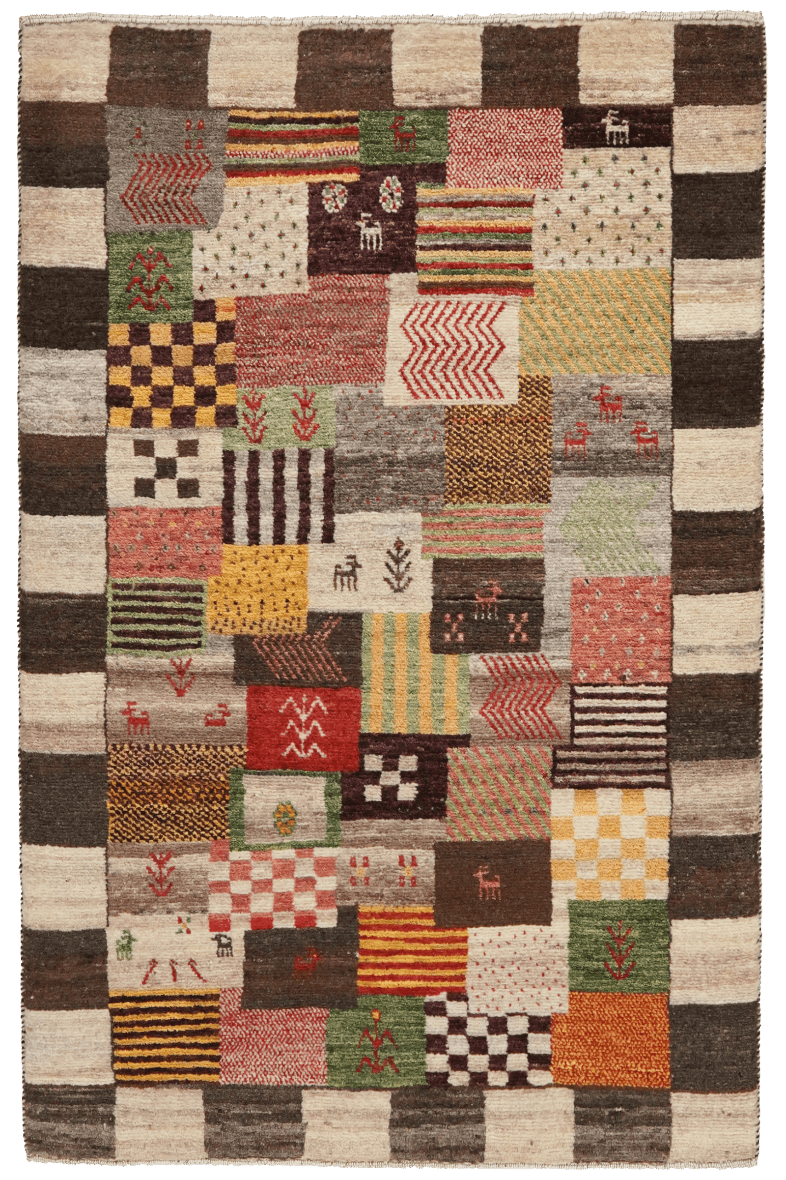 Rizbaf — Hand-knotted, 82x126 cm, Multicolor, 100% Virgin Wool | Main view