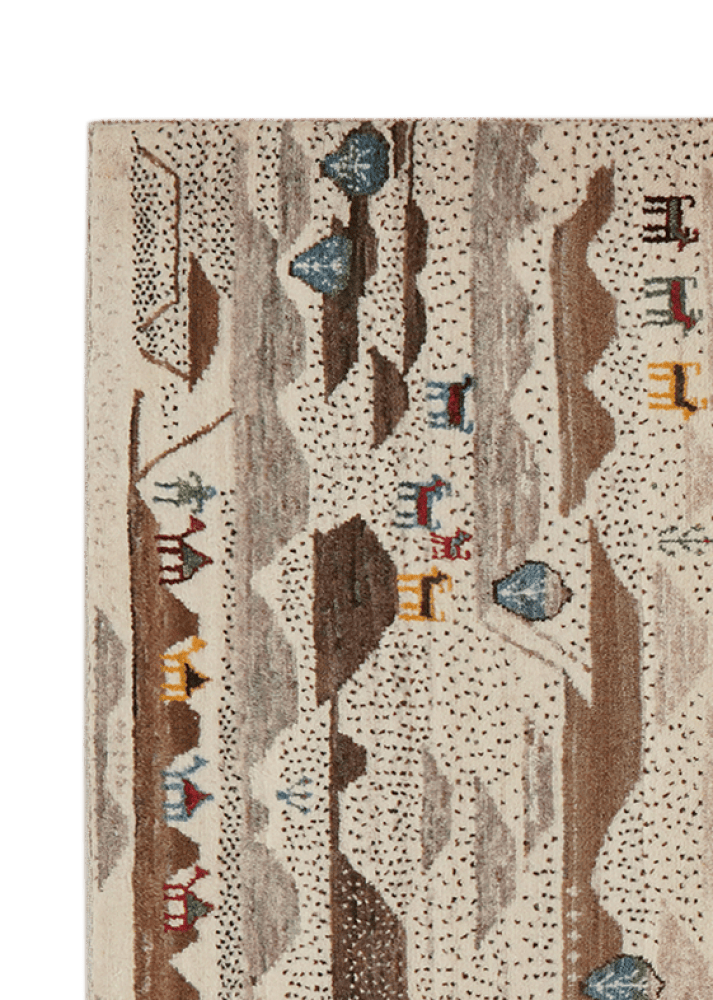 Rizbaf — Hand-knotted, 90x131 cm, Beige, 100% Virgin Wool | View 3