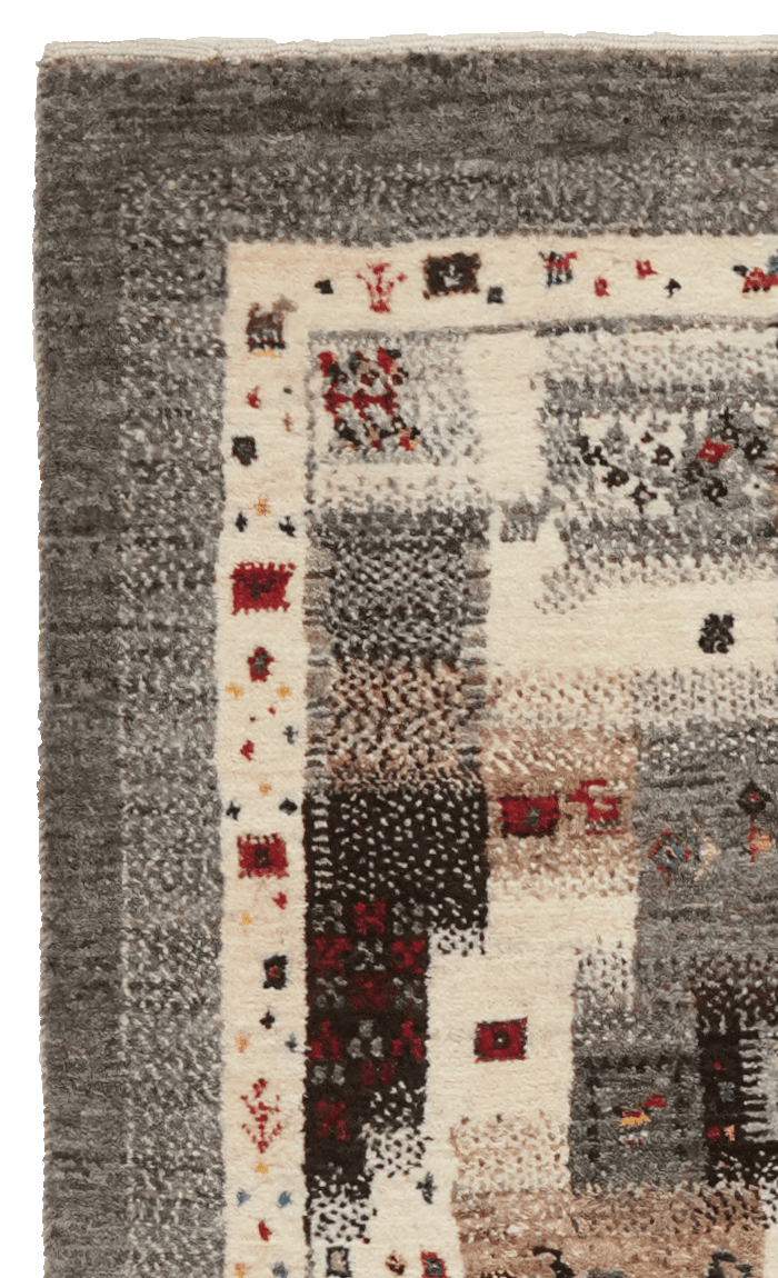 Rizbaf — Hand-knotted, 85x135 cm, Grey, 100% Virgin Wool | View 3