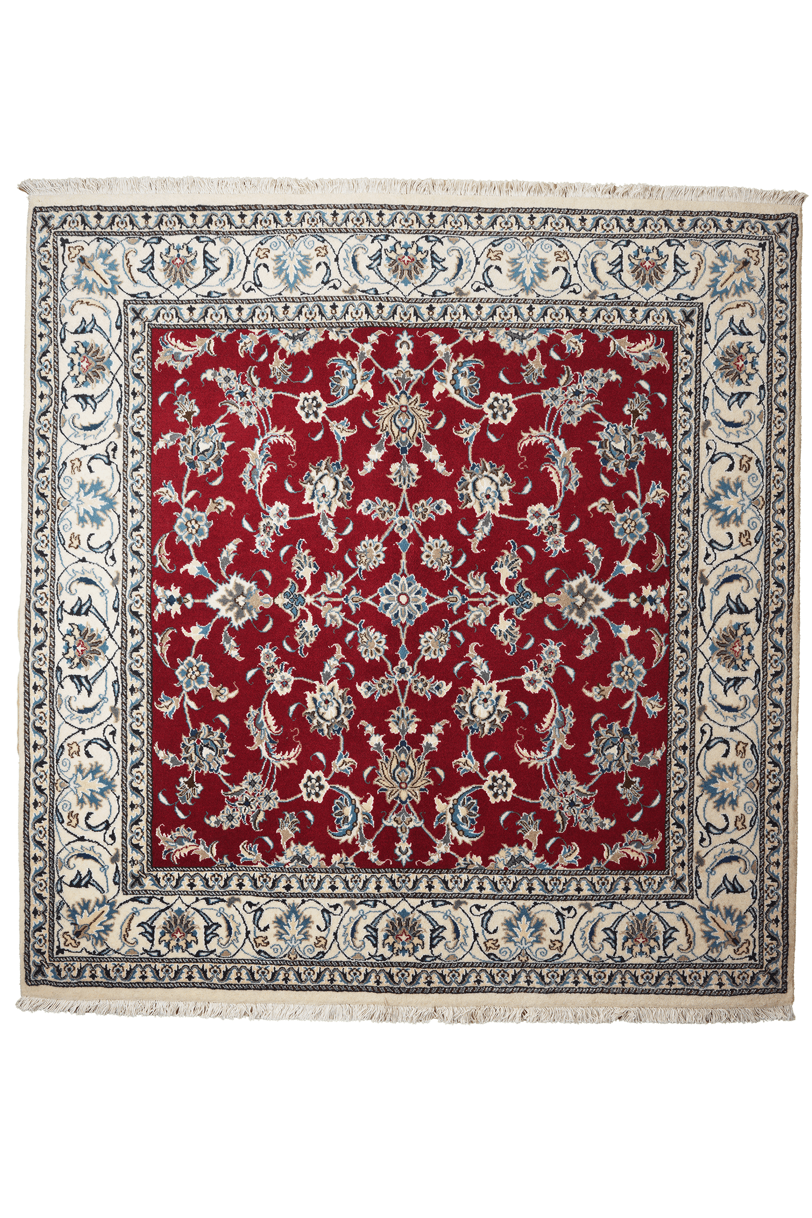 Nain 12La — Hand-knotted, 195x203 cm, Red, 100% Virgin Wool | Main view