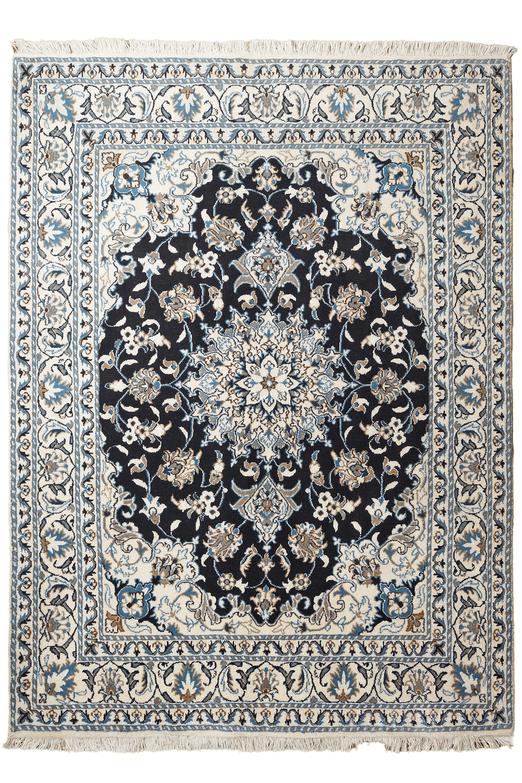 Nain 12La — Hand-knotted, 147x197 cm, Blue, 100% Virgin Wool | Main view