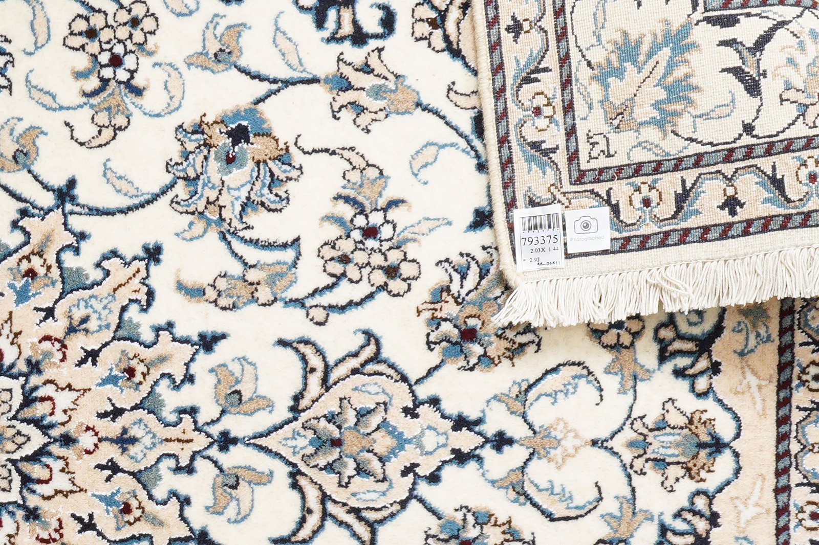 Nain 12La — Hand-knotted, 144x203 cm, Beige, 100% Virgin Wool | View 6