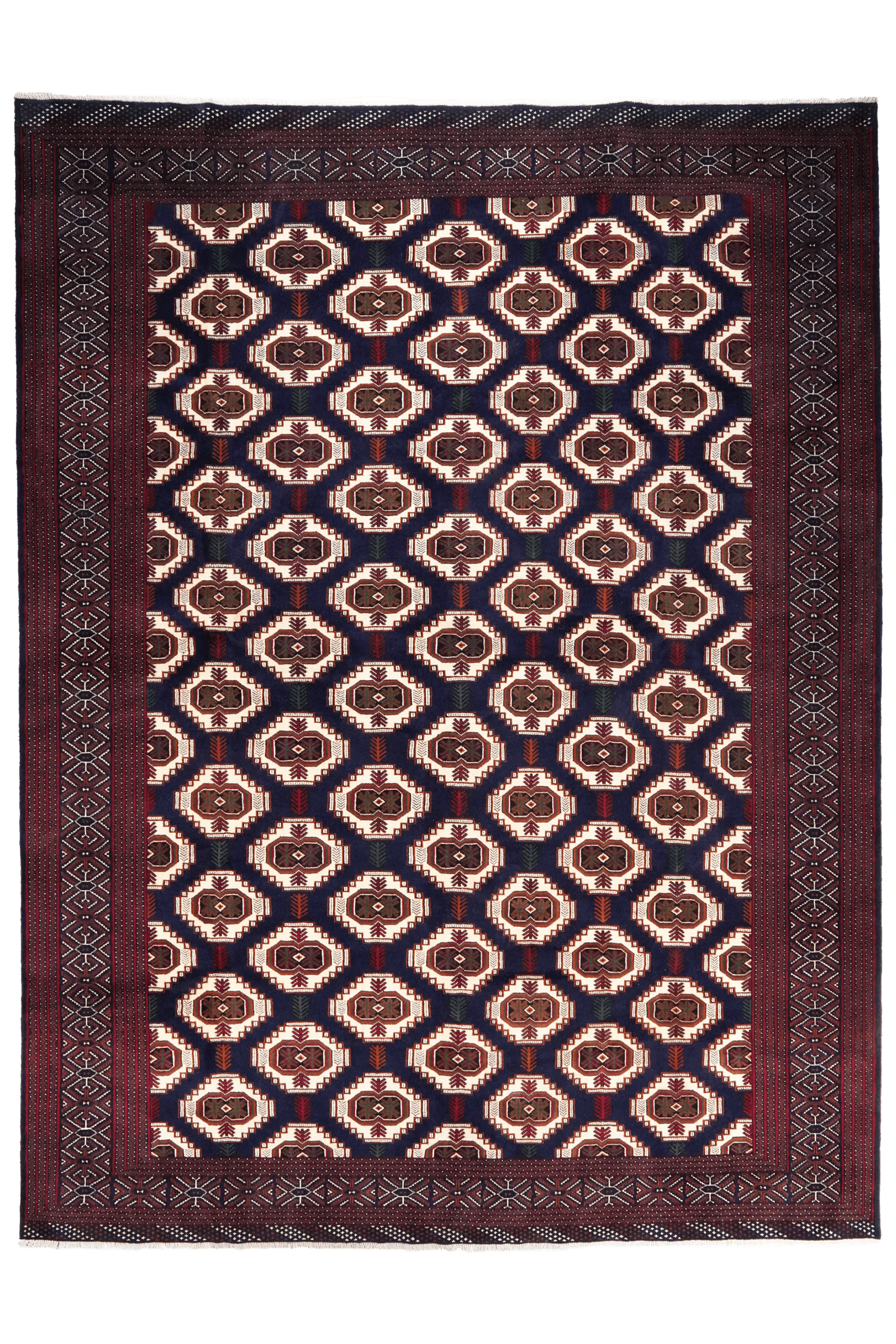 Turkman — Hand-knotted, 302x375 cm, Blue, 100% Virgin Wool | Main view